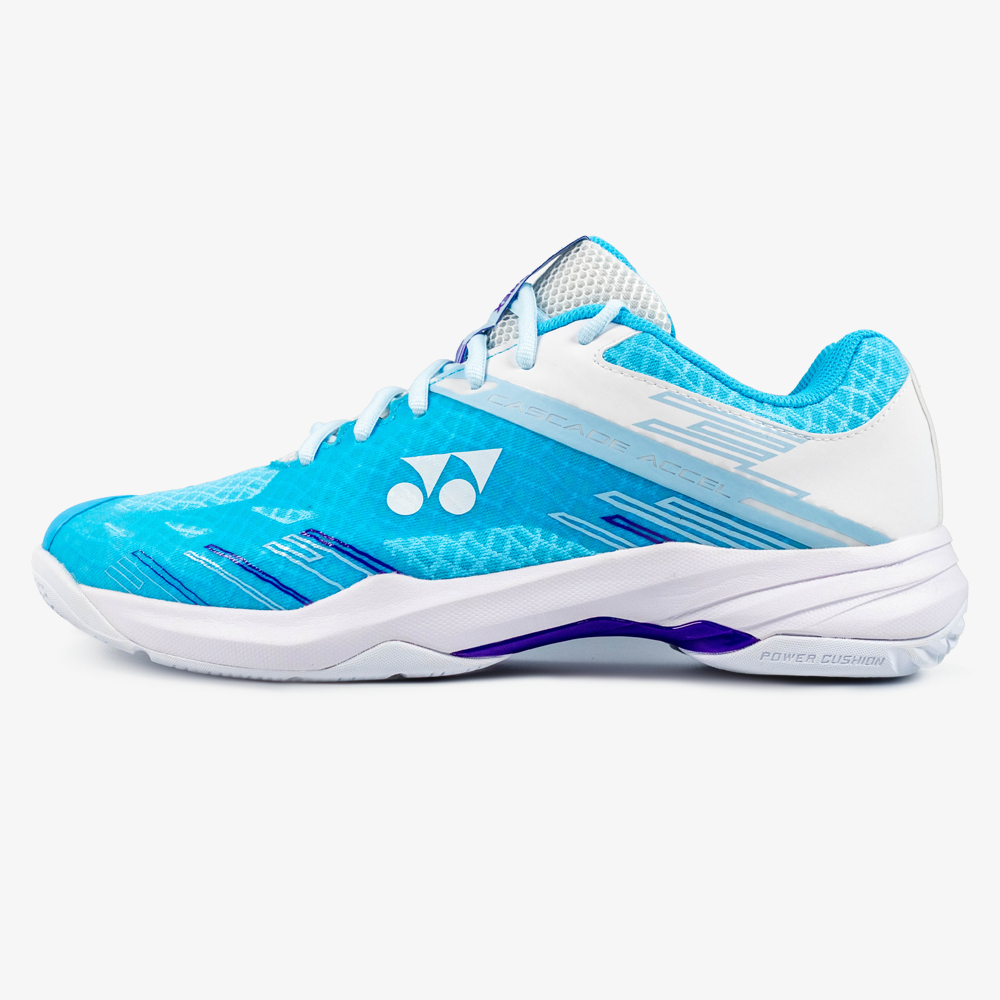 Yonex Cascade Accel Badminton Shoes Saxe/White - Lightweight & Breathable for Indoor Court Sports - Perfect for Badminton, Squash & Volleyball Training