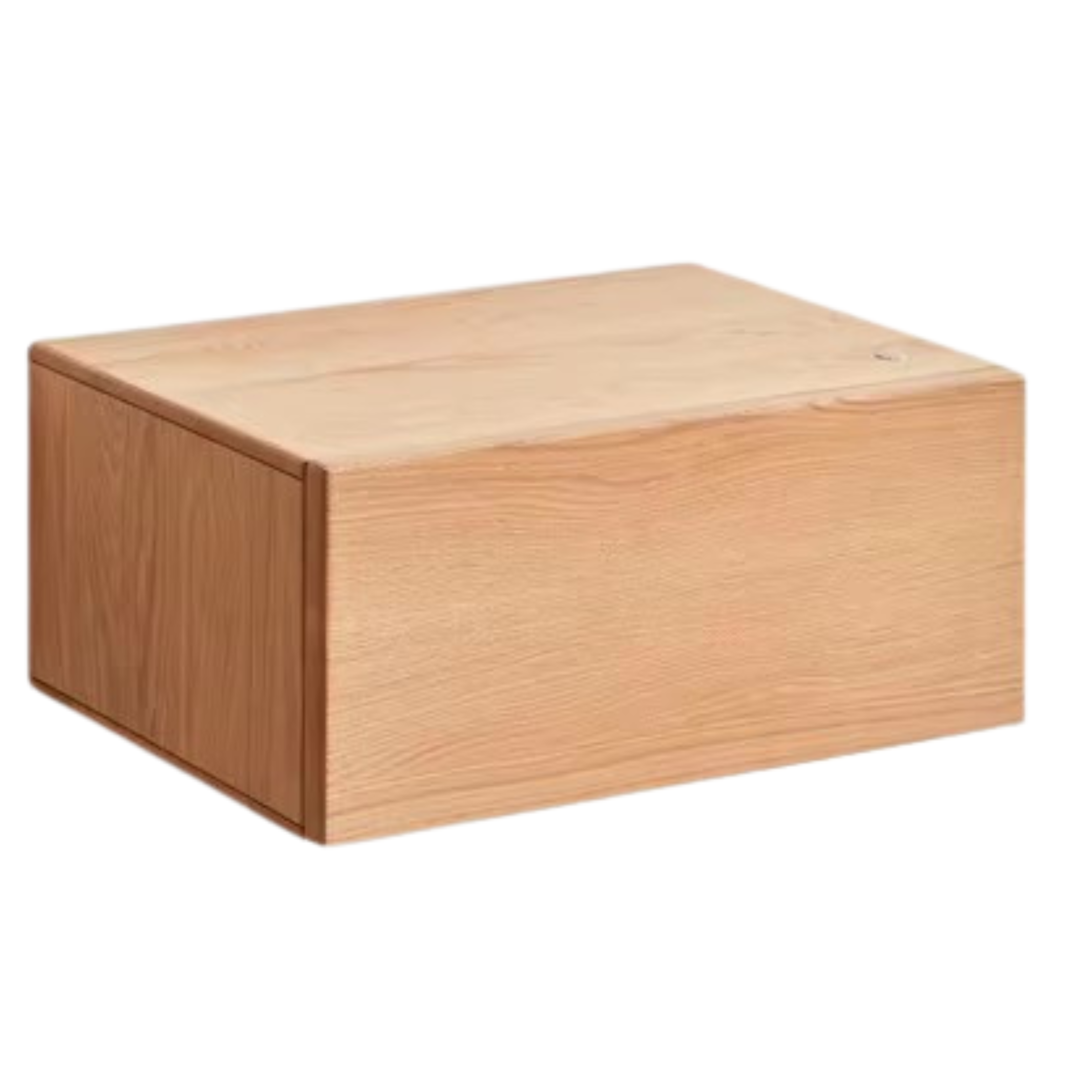 Solid Oak & Poplar Wood Floating Nightstand - Modern Bedside Table with Storage Shelf for Bedroom, Living Room, or Nursery