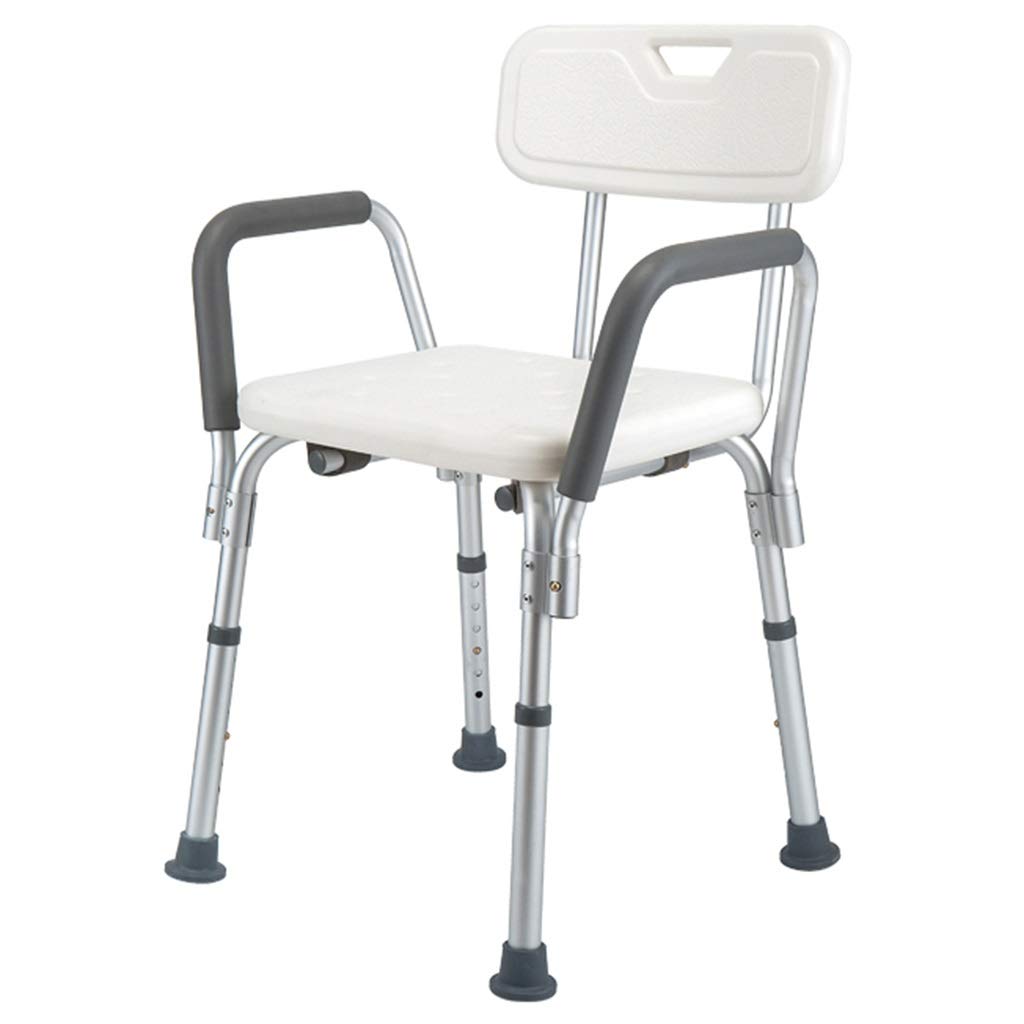 DWW Shower and Bath Chair with Removable Back & Arms - Widened Safety Seat - Adjustable Height Bathtub Bench for Elderly & Disabled - Non-Slip Medical Bath Seat for Safe Showering & Bathing at Home