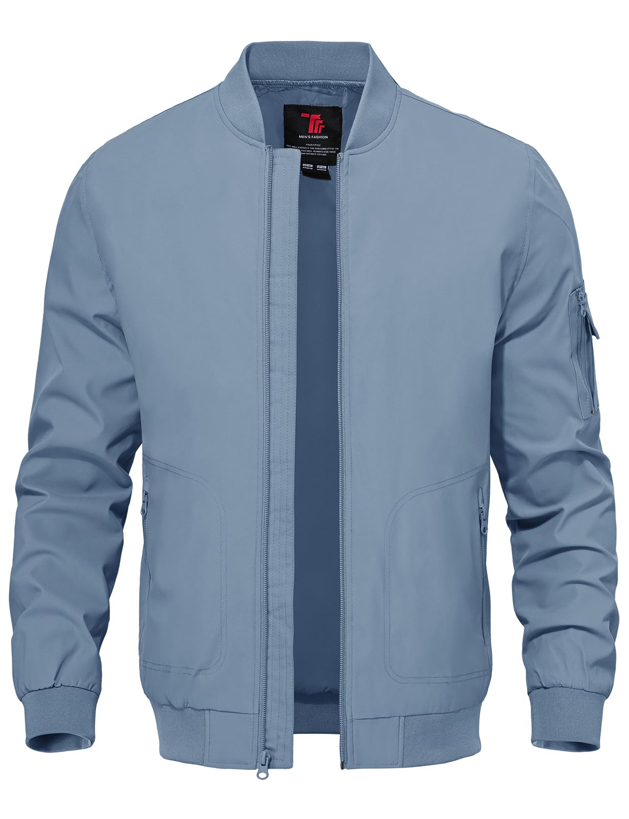 Lightweight Men's Bomber Jacket - Summer Casual Windbreaker for Golf & Outdoor Activities | Breathable & Stylish Track Coat for Men