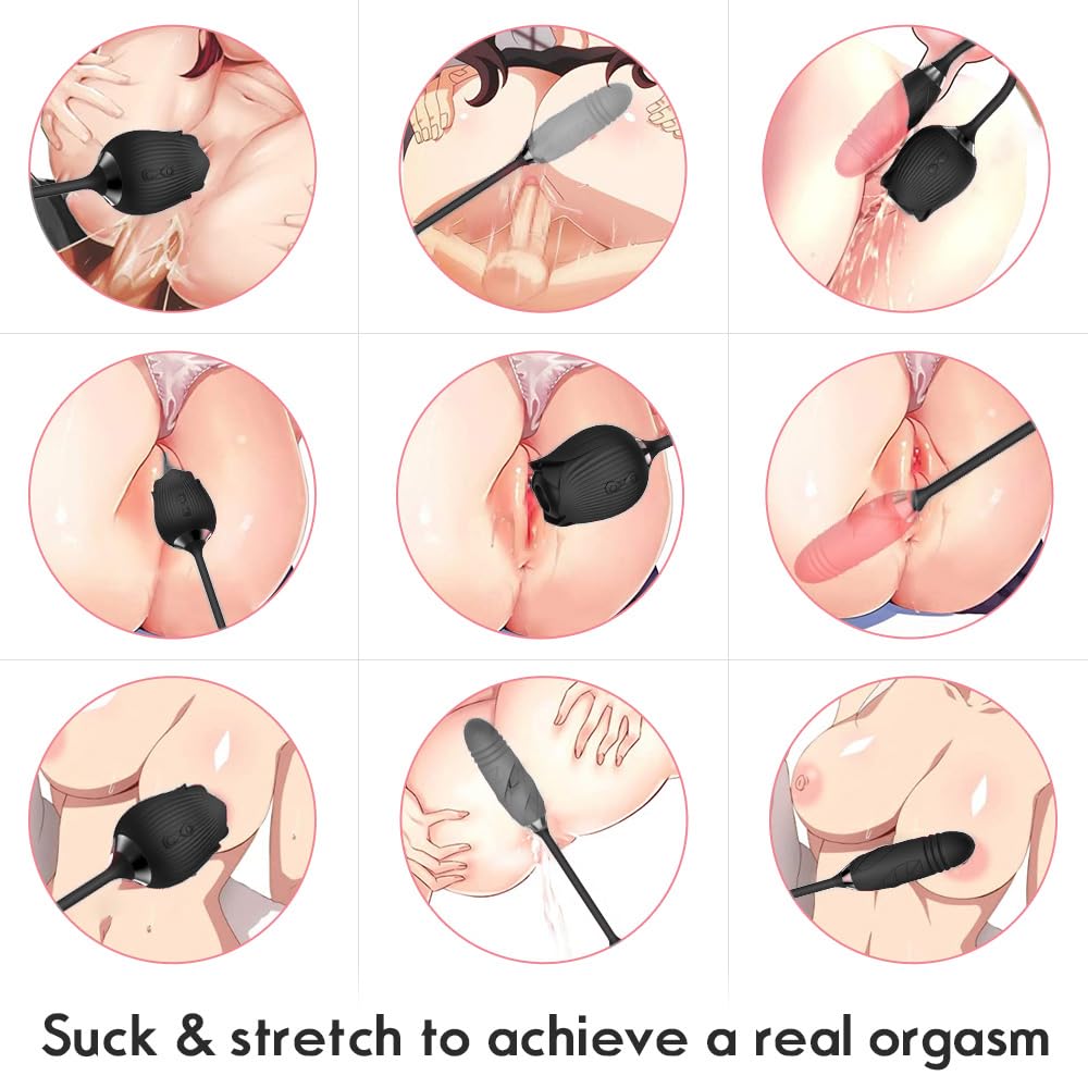 **Rose Thrusting Pump G-Spot Stimulator - Sucking Vibrator Bullet Dildo for Women - Waterproof & Rechargeable Adult Sex Toy for Couples & Solo Play**