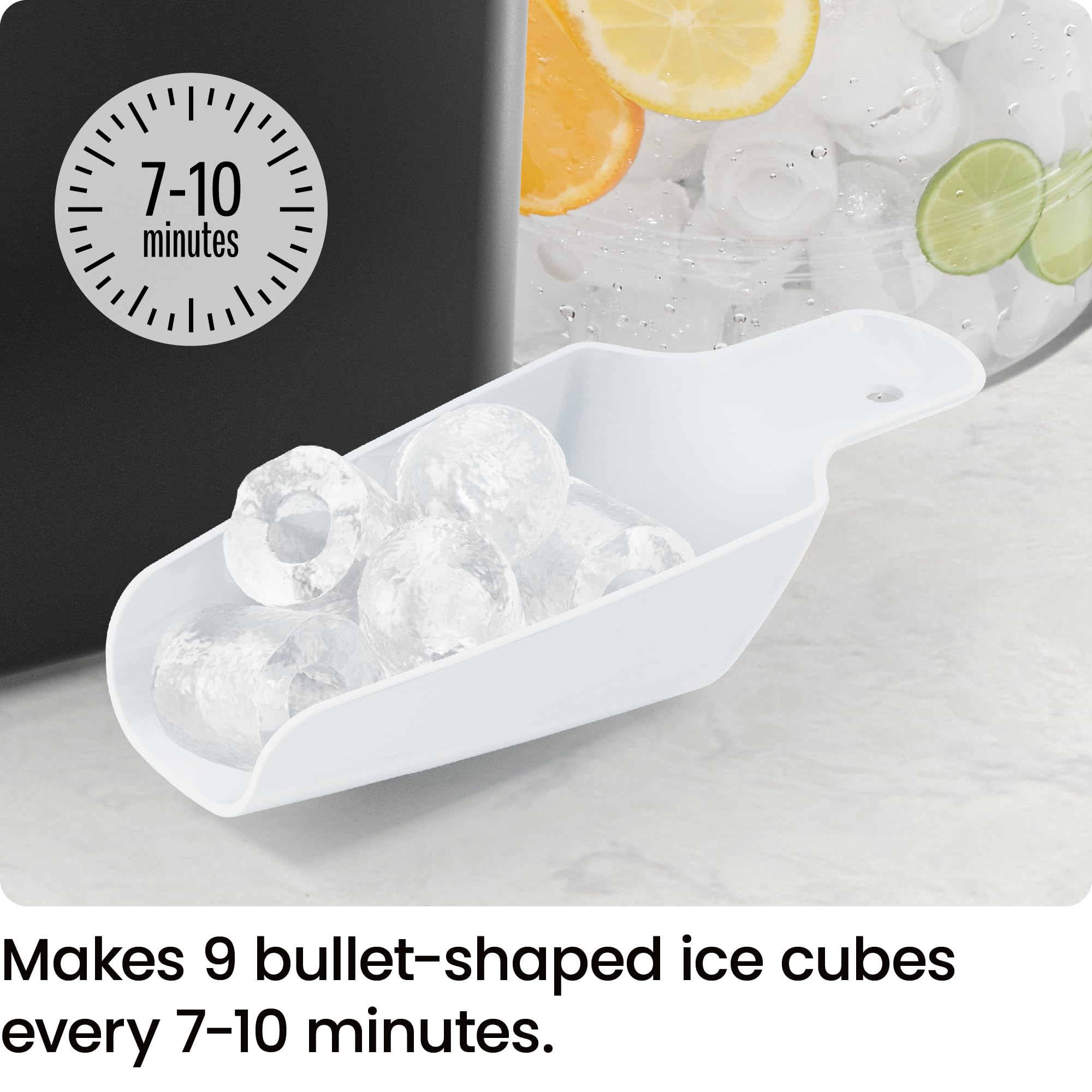 ICEMAN Dual-Size Countertop Ice Maker - Portable Ice Machine with Self-Cleaning Function, Makes 9 Cubes in 7 Minutes (22lbs/24hrs) - Perfect for Home, Kitchen, Office, Party & RV Use - Includes Ice Scoop