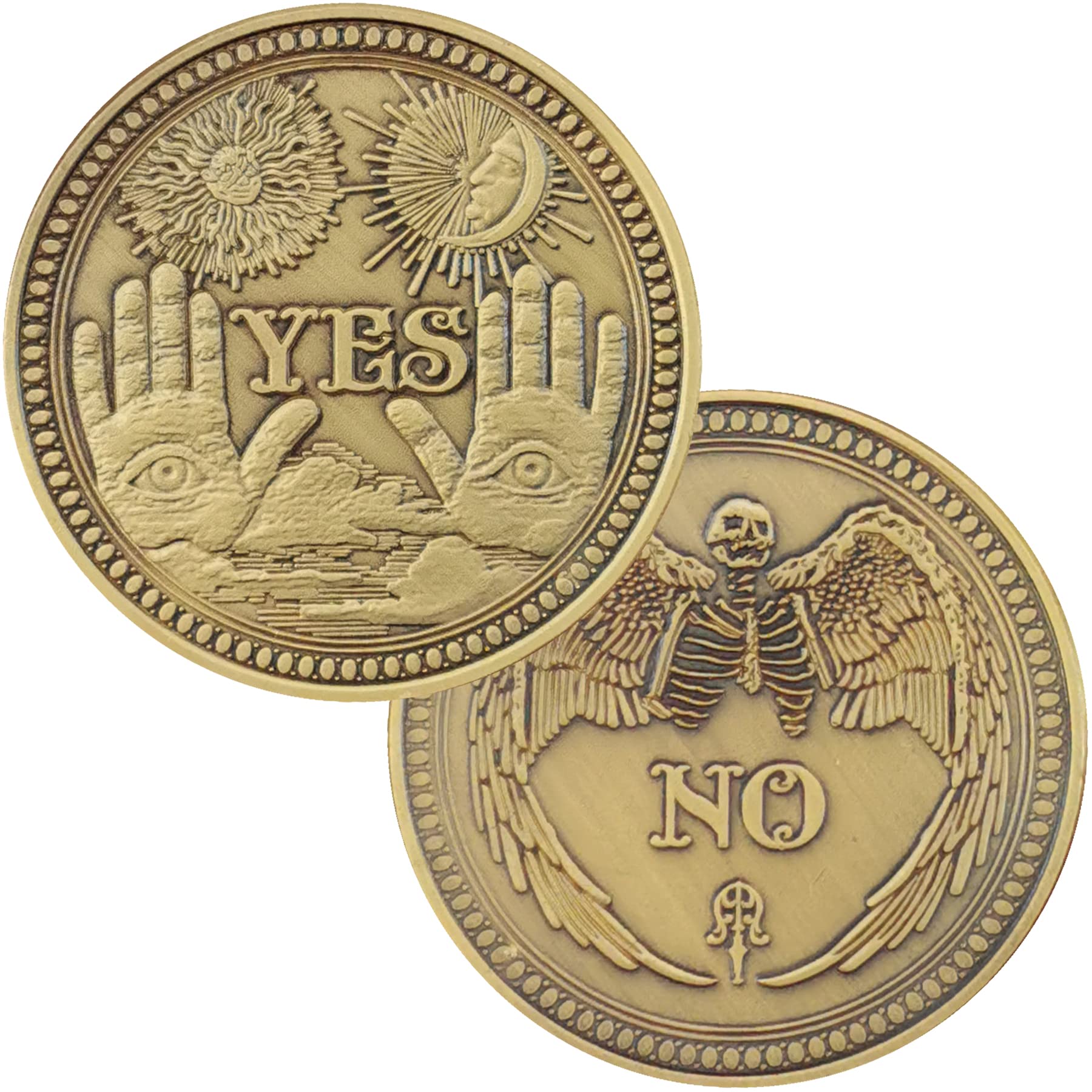 Yes No Challenge Coin Decision Maker - Bronze | Fun Decision Tool for Games, Gifts & Office Use