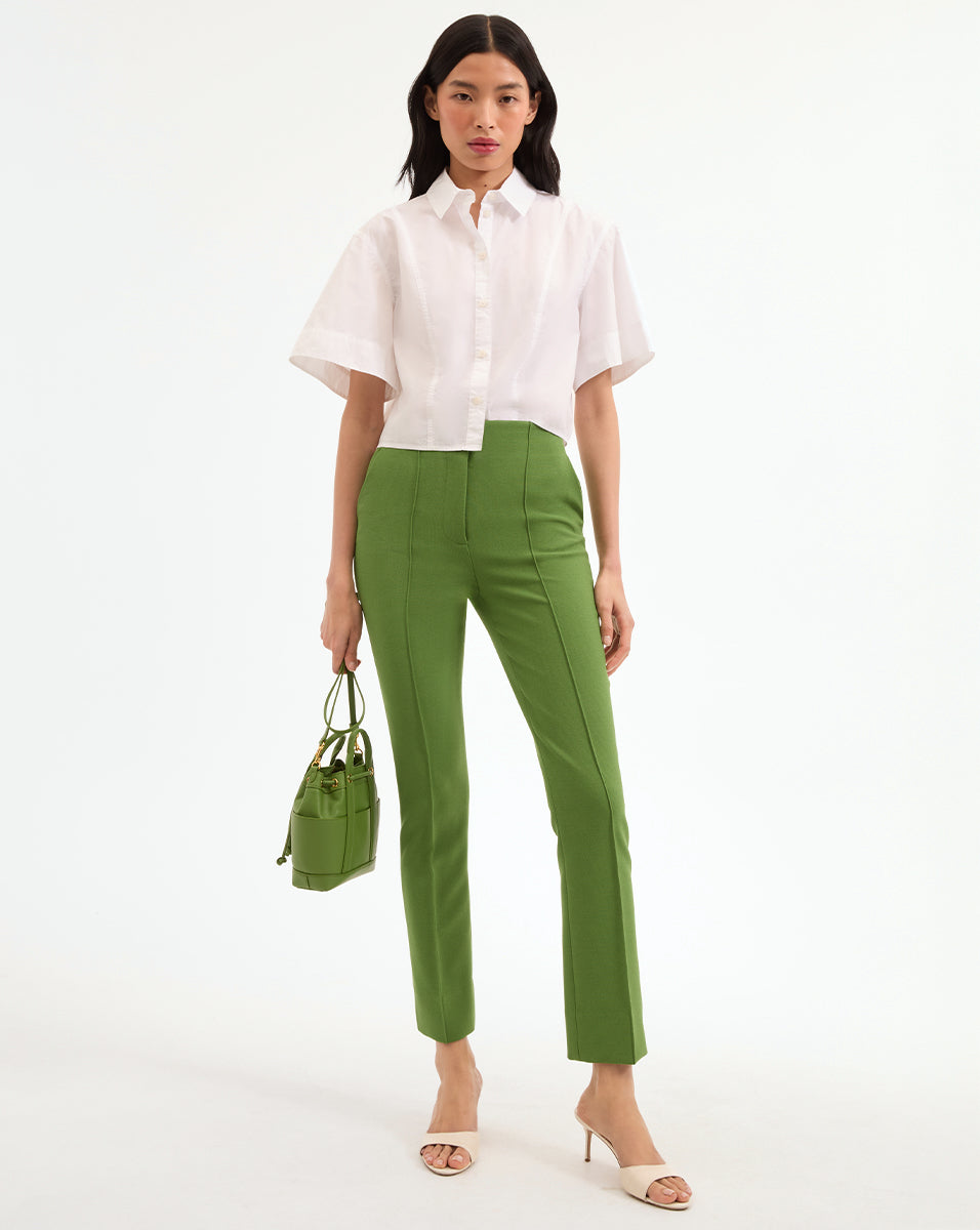 Claire Cropped Shirt for Women - Trendy Short Sleeve Casual Top for Summer Outfits, Beachwear & Street Style Fashion