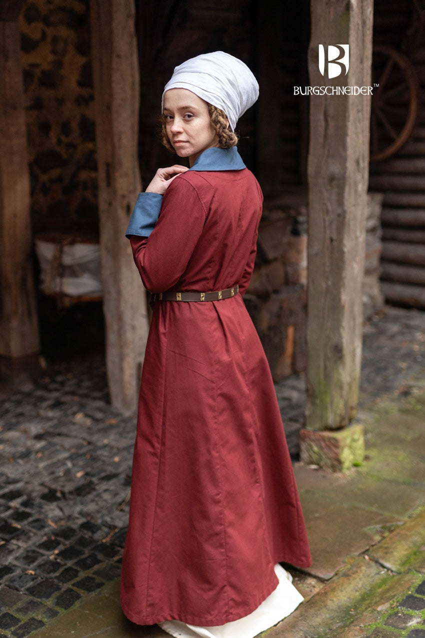 Loretta Bordeaux & Woad Blue Over Dress - Elegant Women's Casual Maxi Dress for Summer, Beach, and Outdoor Events