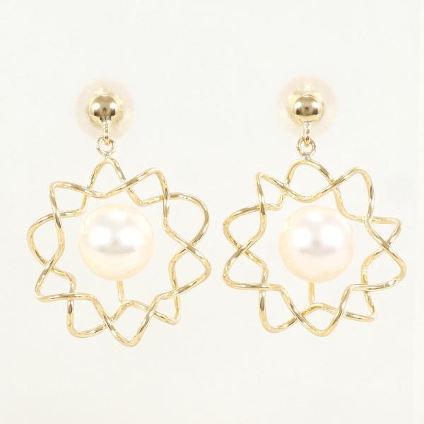 18K Yellow Gold Pearl Earrings - Elegant Dangle Earrings for Women, Real Freshwater Pearls, Hypoallergenic Jewelry Gift - Perfect for Weddings, Parties & Special Occasions