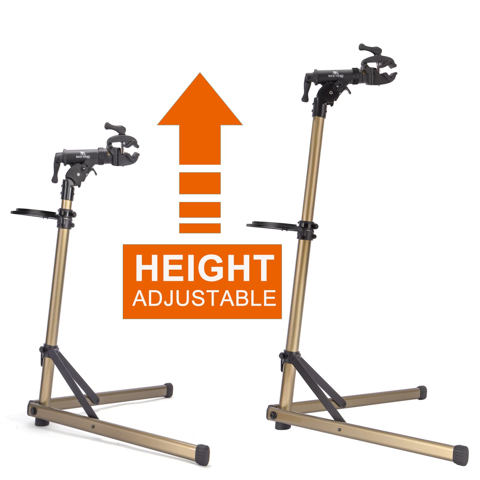 BIKE HAND Aluminum Bike Repair Stand - Portable Bike Maintenance Rack for Road & Mountain Bikes (Supports 67LBS) - Perfect for Home Garage & Professional Bike Shops