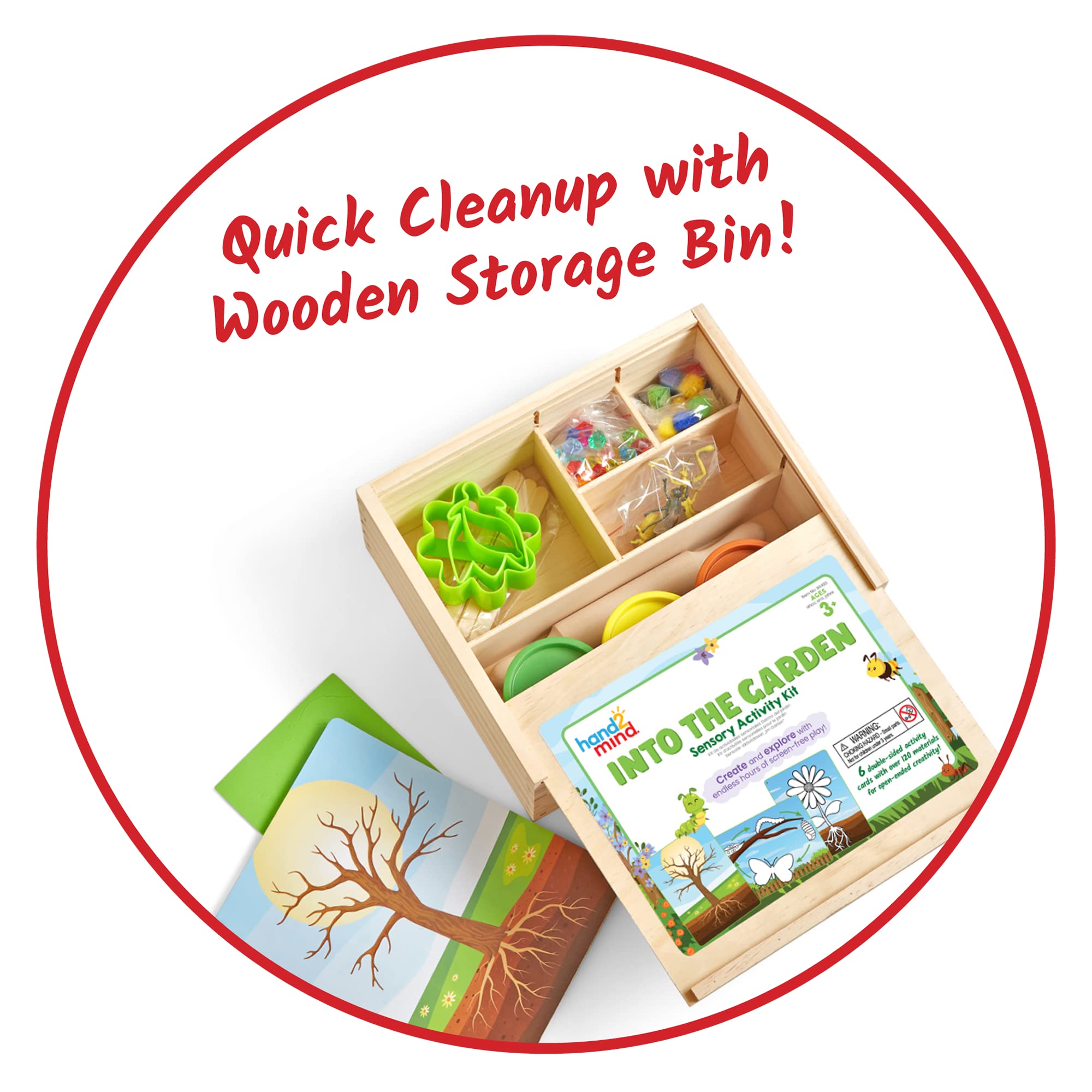 Hand2Mind Into the Garden Sensory Activity Kit for Kids – Montessori Sensory Bin with Lid, Nature & Fine Motor Toys, Play Therapy & Arts and Crafts Kits – Perfect for Home, Classroom & Therapy Sessions