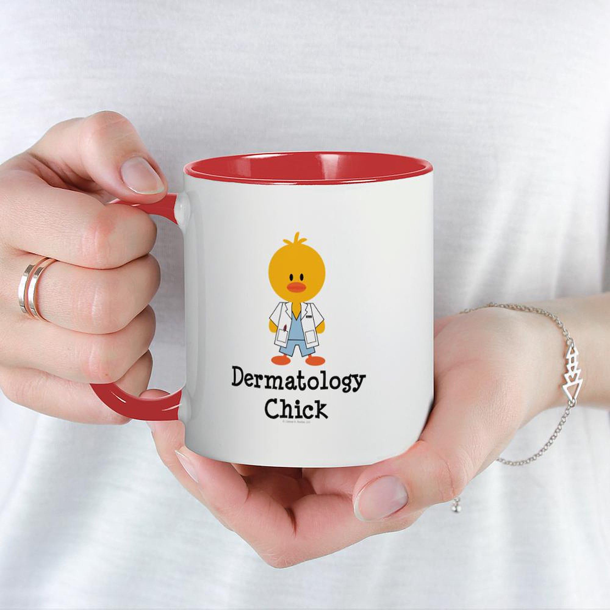 Dermatology Chick Ceramic Coffee Mug 11 oz (325 ml) - Funny Medical Gift for Doctors & Nurses - Perfect for Hospitals, Clinics & Offices