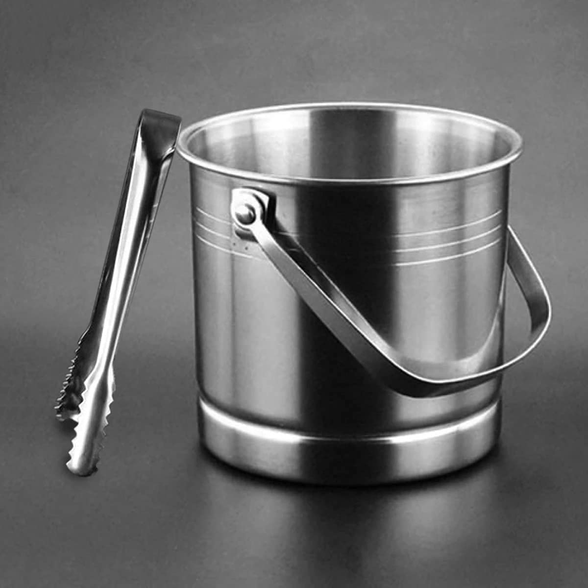 1L Stainless Steel Ice Bucket with Lid & Tweezer - Premium Champagne & Wine Chiller for Bars, Parties, Home Entertaining - Keeps Drinks Cold for Hours