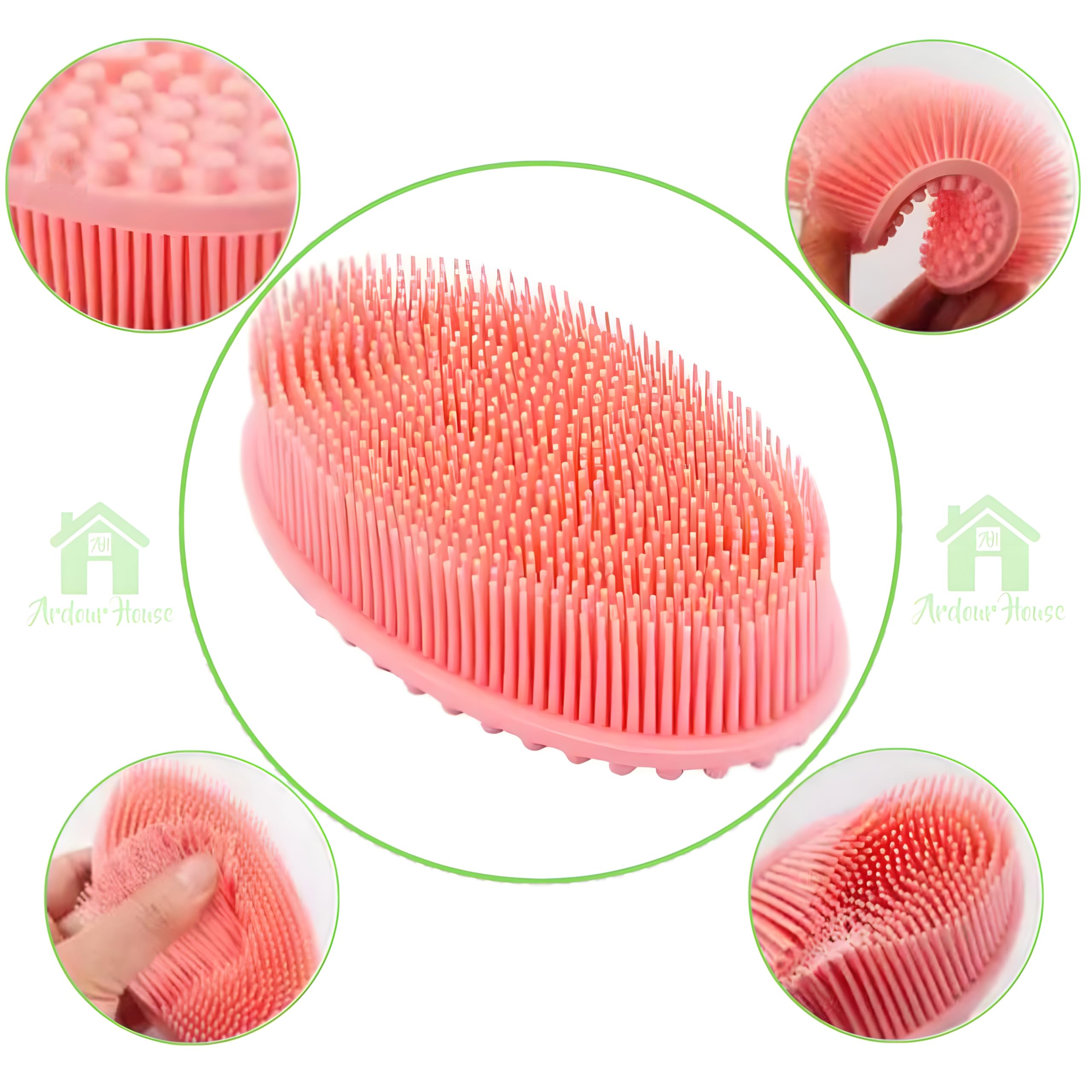 Ardour House Silicone Body Scrubber Loofah - Soft Exfoliating Bath & Shower Brush for Sensitive Skin - Gentle Cleansing for Women, Men & Kids - Perfect for Daily Exfoliation & Spa-Like Shower Experience