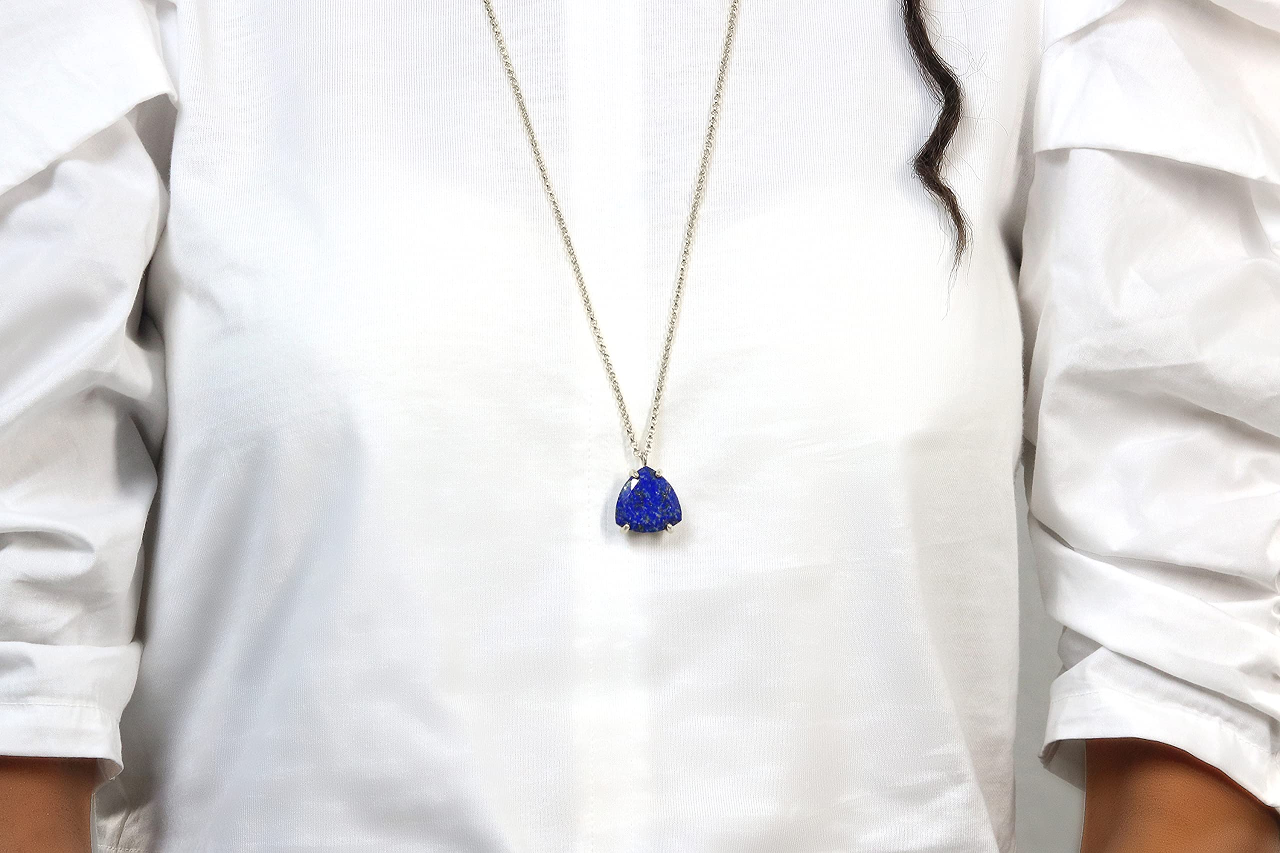 Lapis Lazuli Necklace Sterling Silver - Bohemian Jewelry for Women - Handmade Gift for Birthdays & Special Occasions