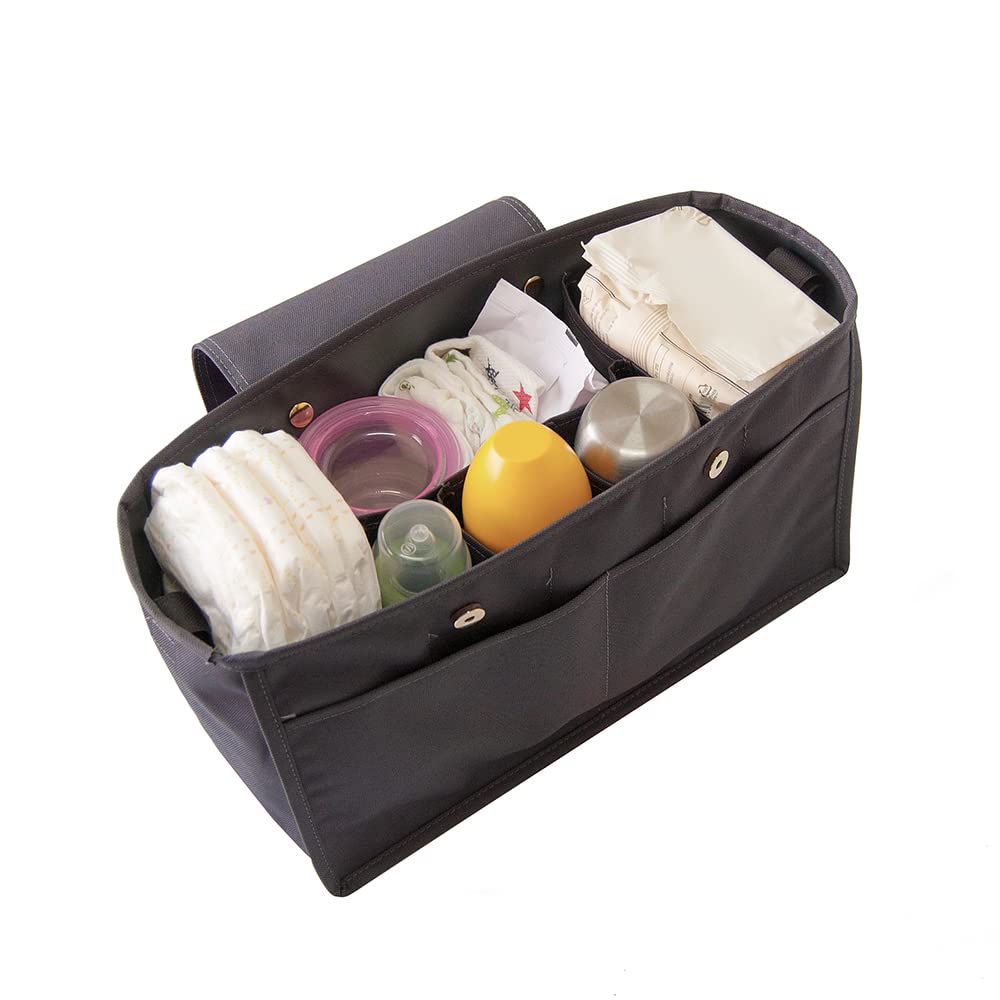 Enreve Purse Organizer Insert - Handbag & Tote Organizer for Longchamp, Diaper Bags & More | Premium Grey Bag Organizer | Perfect for Travel, Work & Daily Use