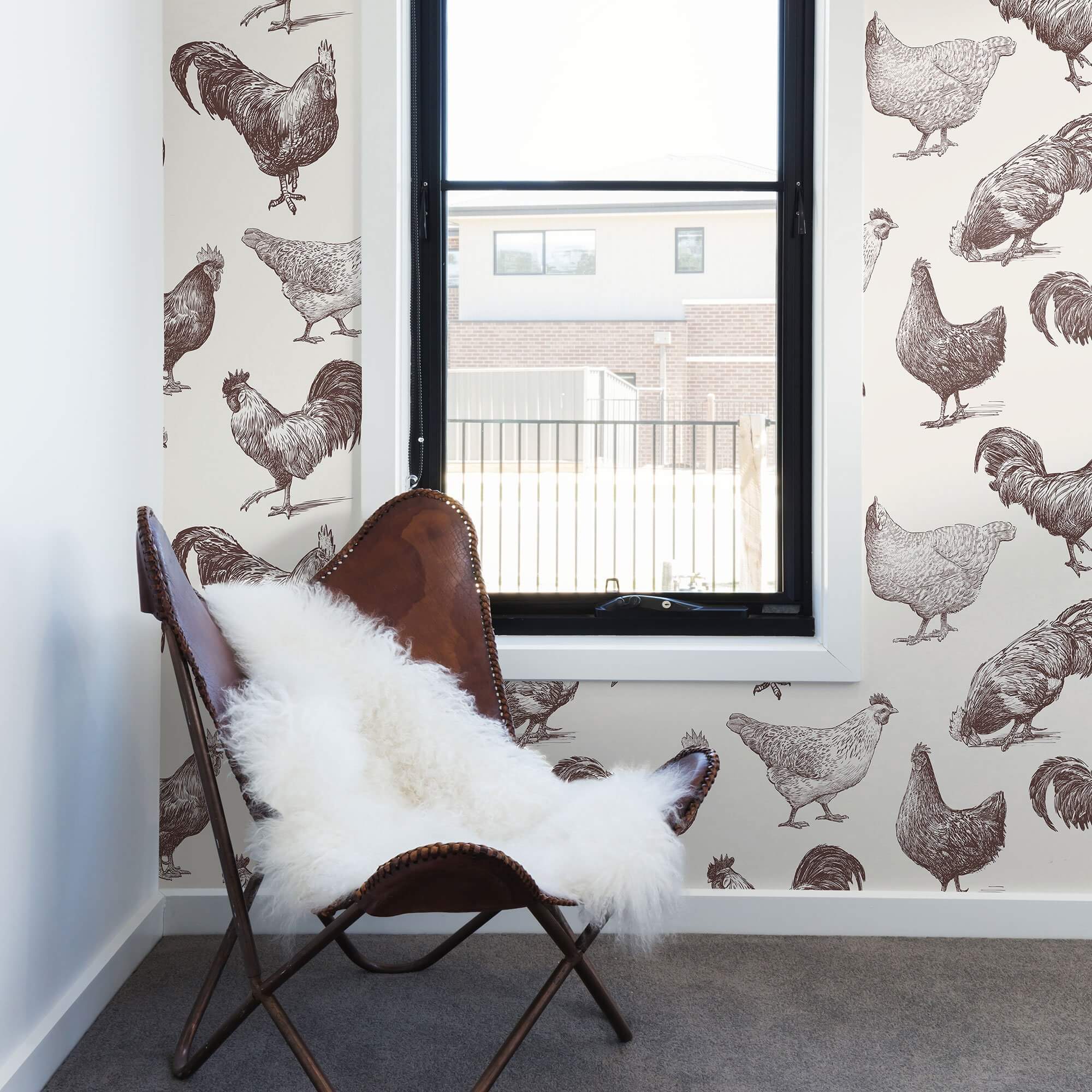 Beige Bird Animal Peel and Stick Removable Wallpaper 2801 - Self-Adhesive Decorative Wall Covering for Nursery, Bedroom & Home Decor