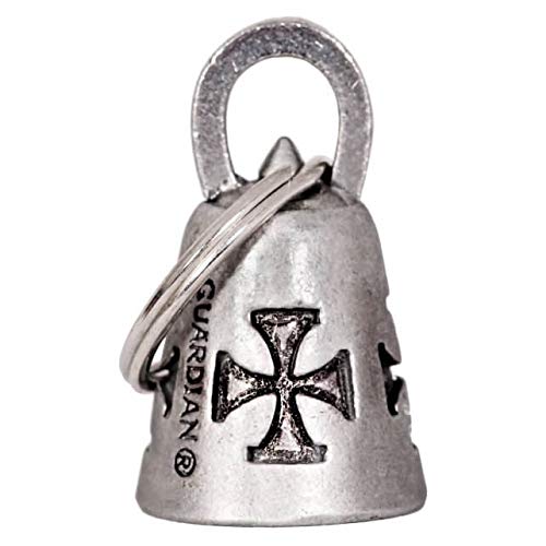 Hot Leathers BEA1005 Silver Iron Cross Guardian Bell for Motorcycles - Protective Bike Accessories for Riders, Bikers & Cruisers (Great Gift for Harley Davidson Enthusiasts)