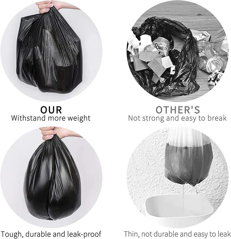 Ezee Black Heavy Duty Trash Bags 90 Count - 19x21 Inch Medium Size Garbage Bags for Kitchen, Bathroom & Office Waste Bins (Pack of 3 x 30 Bags) | Durable & Leak-Proof for Everyday Use