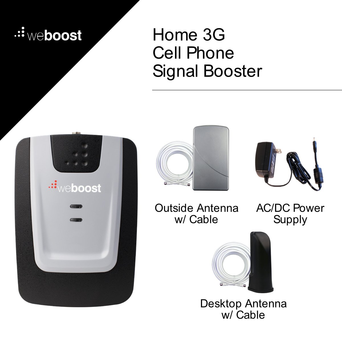weBoost Home 3G Cell Phone Signal Booster Kit - 32x Stronger Signal for Home & Office | Covers 1500 sq ft | Supports Multiple Devices | Perfect for Remote Work & Rural Areas