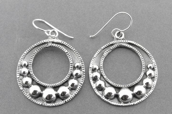 Tribal Drop Earrings for Women - Sterling Silver Circle Dangle Earrings - Boho Chic Jewelry for Parties, Weddings & Everyday Wear