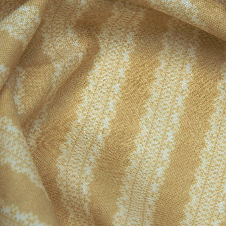 Premium Torchon Stripe Linen Fabric - Mustard Yellow for Home Decor, Table Runners & DIY Crafts