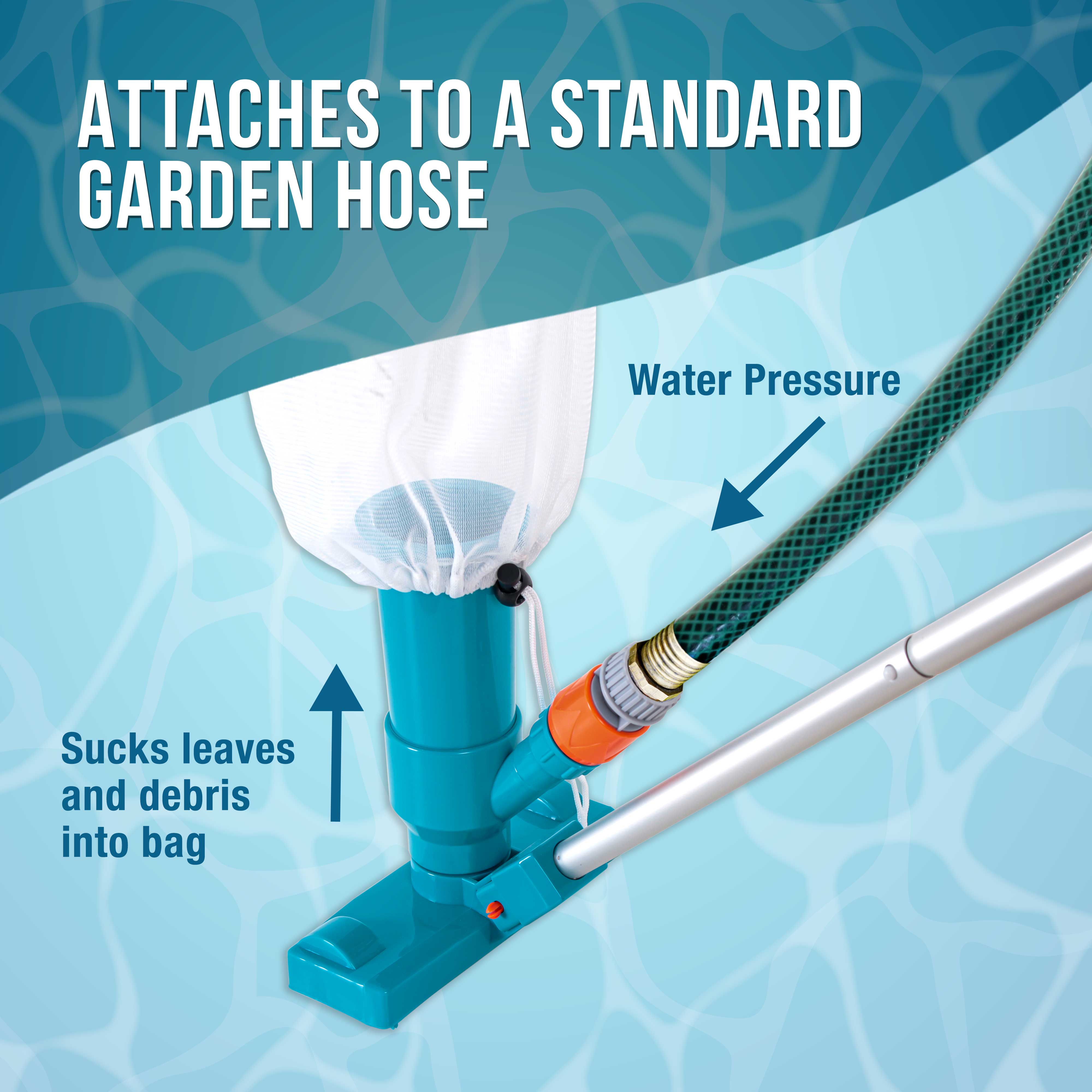 U.S. Pool Supply® Portable Deluxe Jet Pool Vacuum - Underwater Cleaner with Telescopic Pole, Brushes & Leaf Bag - Ideal for Above Ground Pools & Spas - Perfect for Quick Cleaning & Maintenance