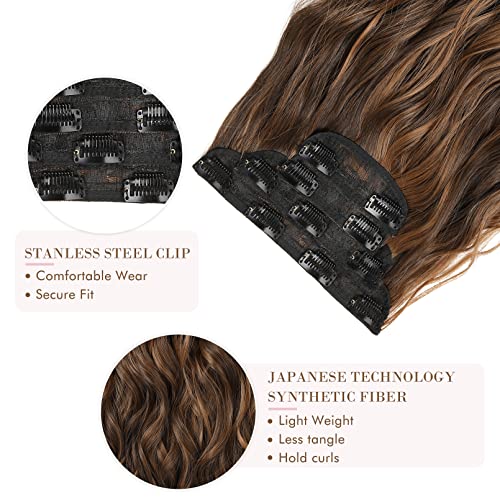 4PCS Clip-in Synthetic Hair Extensions - Long & Thick Hair Extensions for Women - Perfect for Parties, Weddings & Everyday Styling