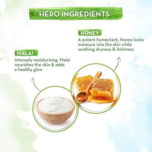 Nourishing Honey Malai Body Lotion with Honey & Milk Cream for Glowing Skin - 400ml | Deep Hydration for Dry Skin, Daily Moisturizer for Soft & Radiant Complexion