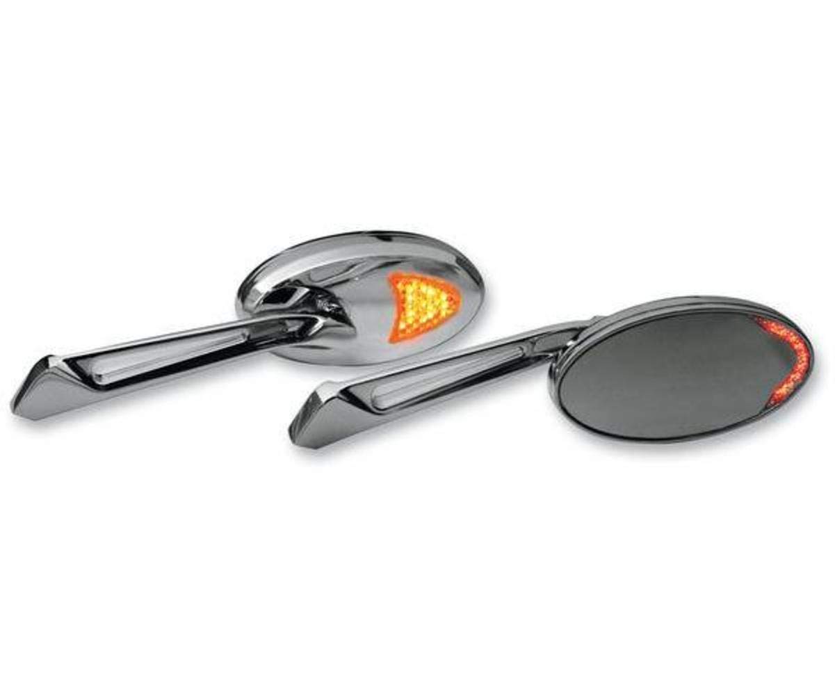 Rivco Custom LED Lighted Turn Signal Mirrors for Motorcycles - Enhanced Visibility & Safety for Night Riding & Urban Commuting