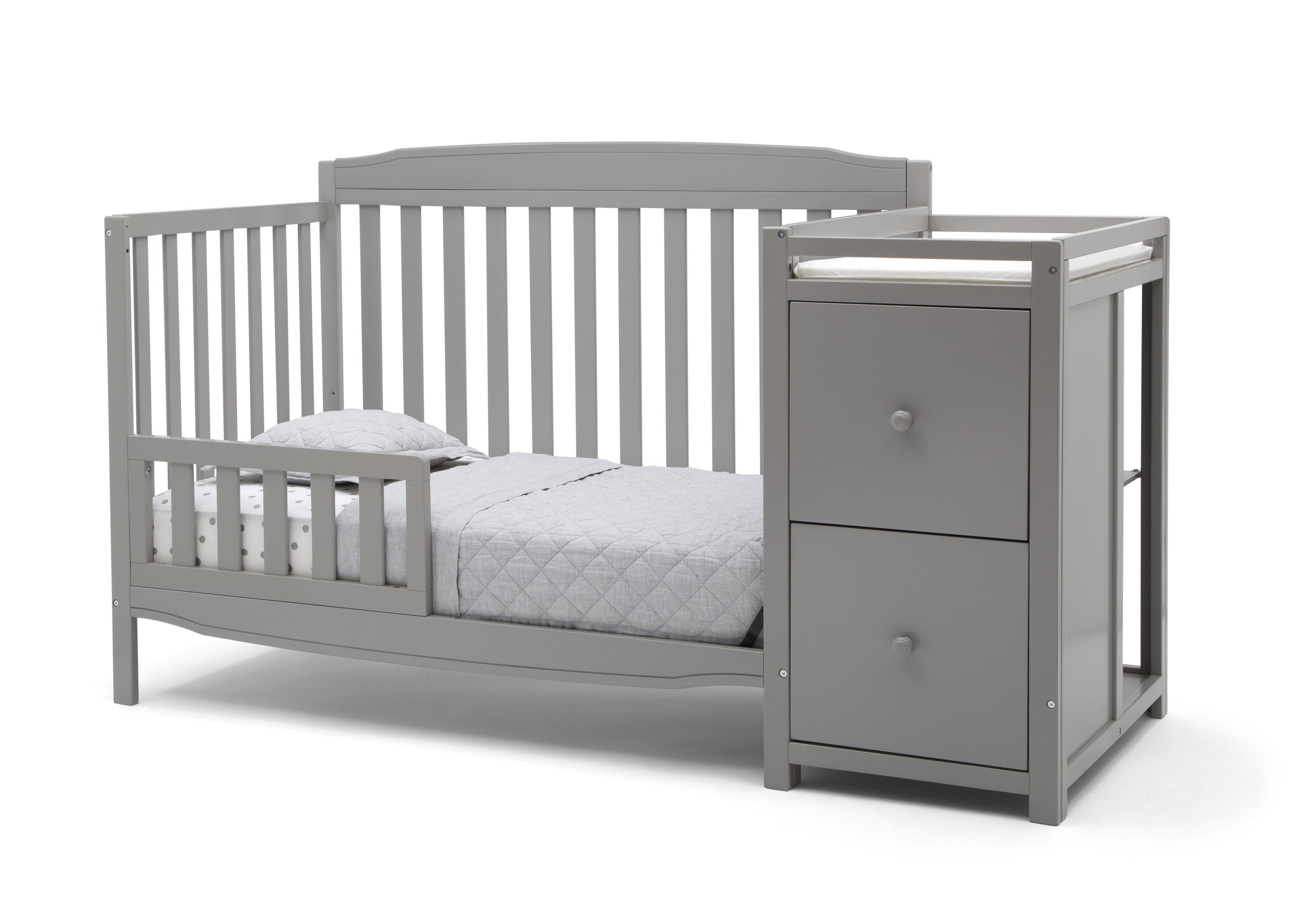 6-in-1 Convertible Mason Crib with Changer - Baby Nursery Essentials for Newborn to Toddler | Perfect for Small Spaces & Modern Nurseries