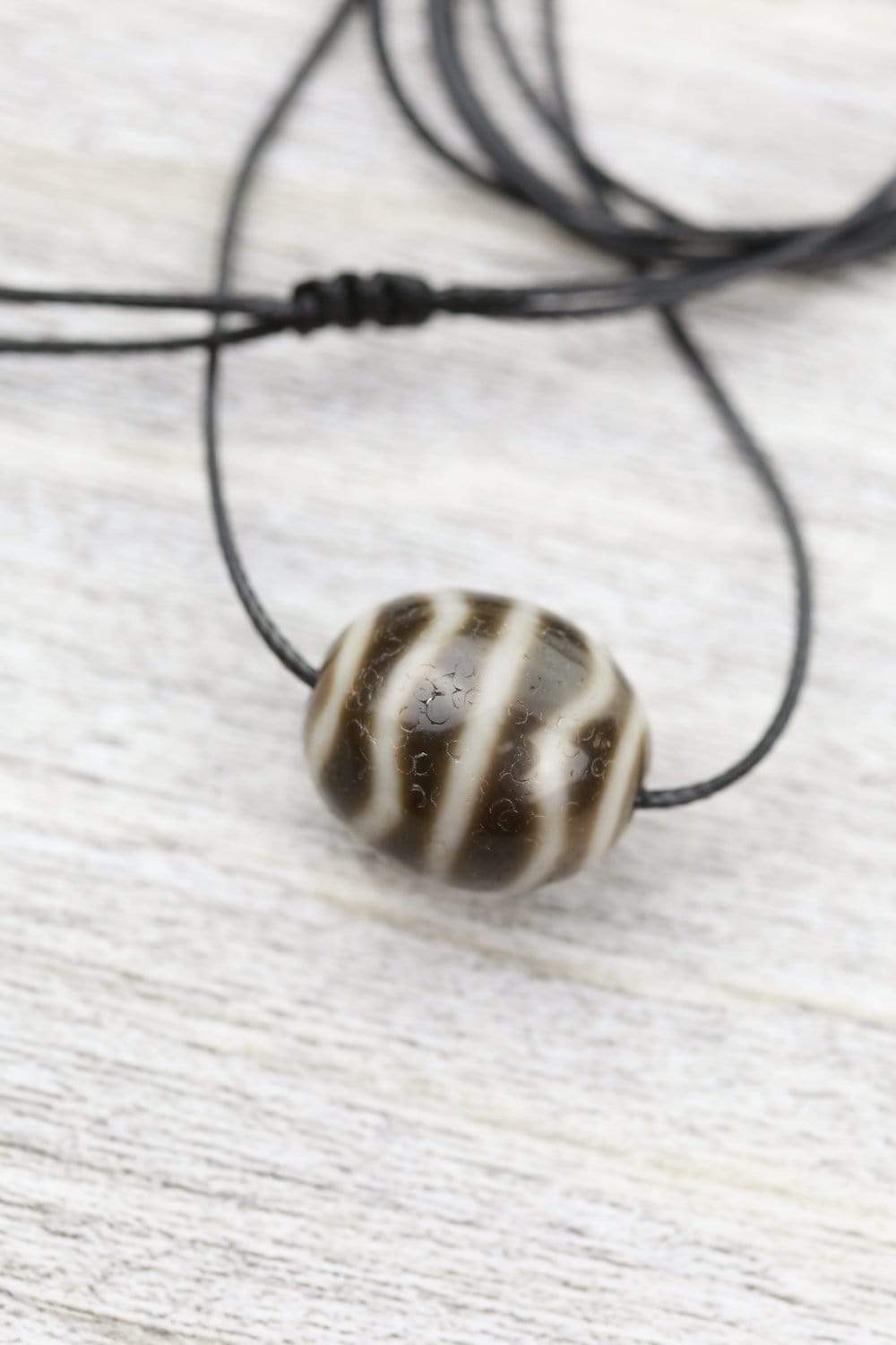 Authentic Tibetan Dzi Bead Necklace - Genuine Goodwill Treasure Vase Design for Spiritual Protection & Good Fortune | Perfect for Meditation, Yoga & Energy Healing