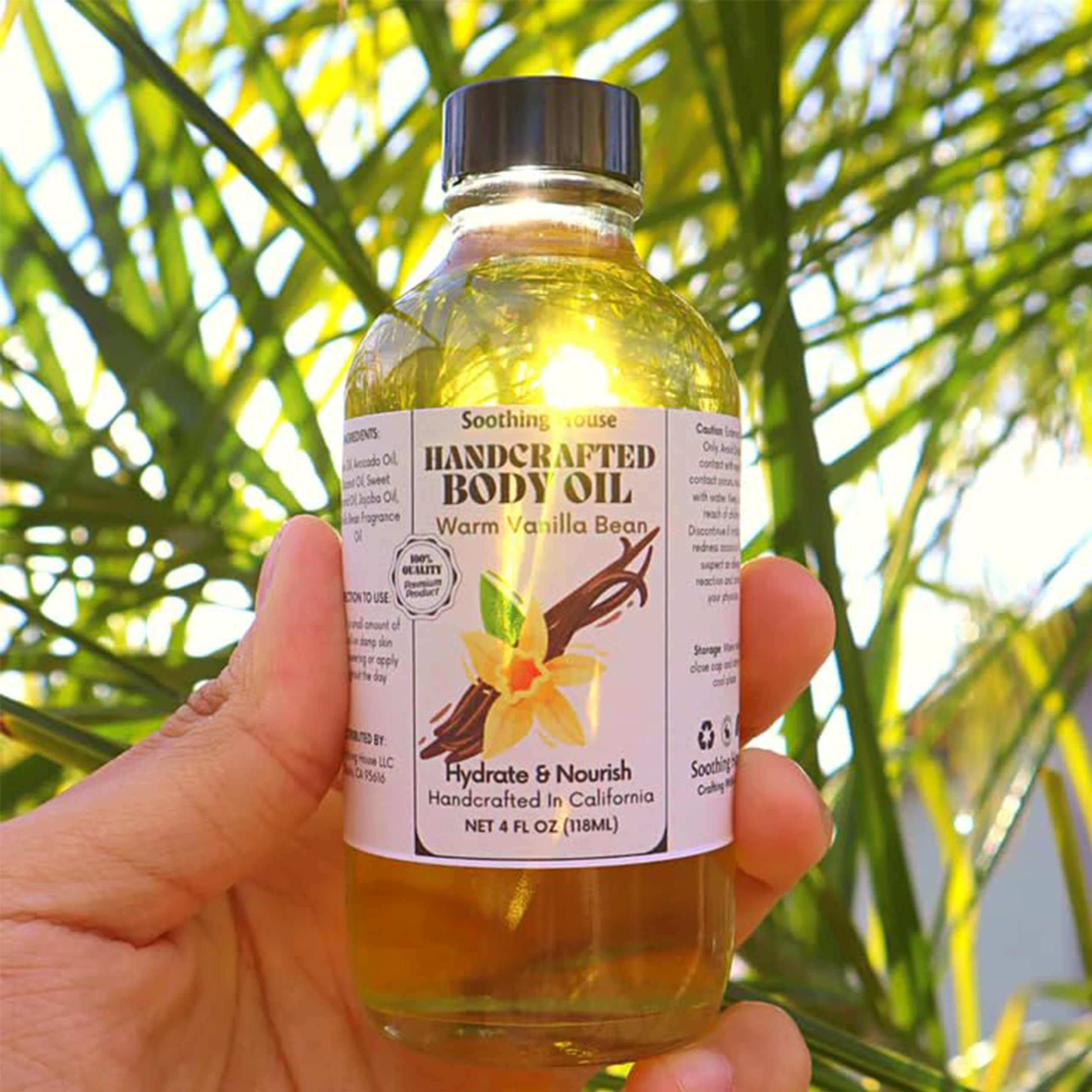 Organic Coconut Cream Pie & Vanilla Body Oil - 60ml Moisturizing Handcrafted Body Oil for Women - Perfect for Dry Skin, Massage & Aromatherapy Relaxation