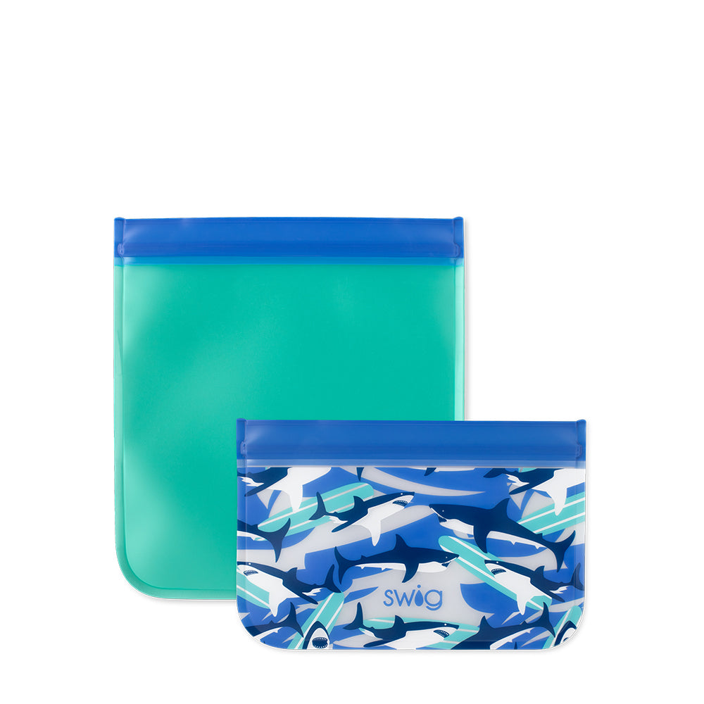 Shark Fin Folding Lunch Box Set - Bento Box for Kids & Adults - Perfect for School, Office & Picnics