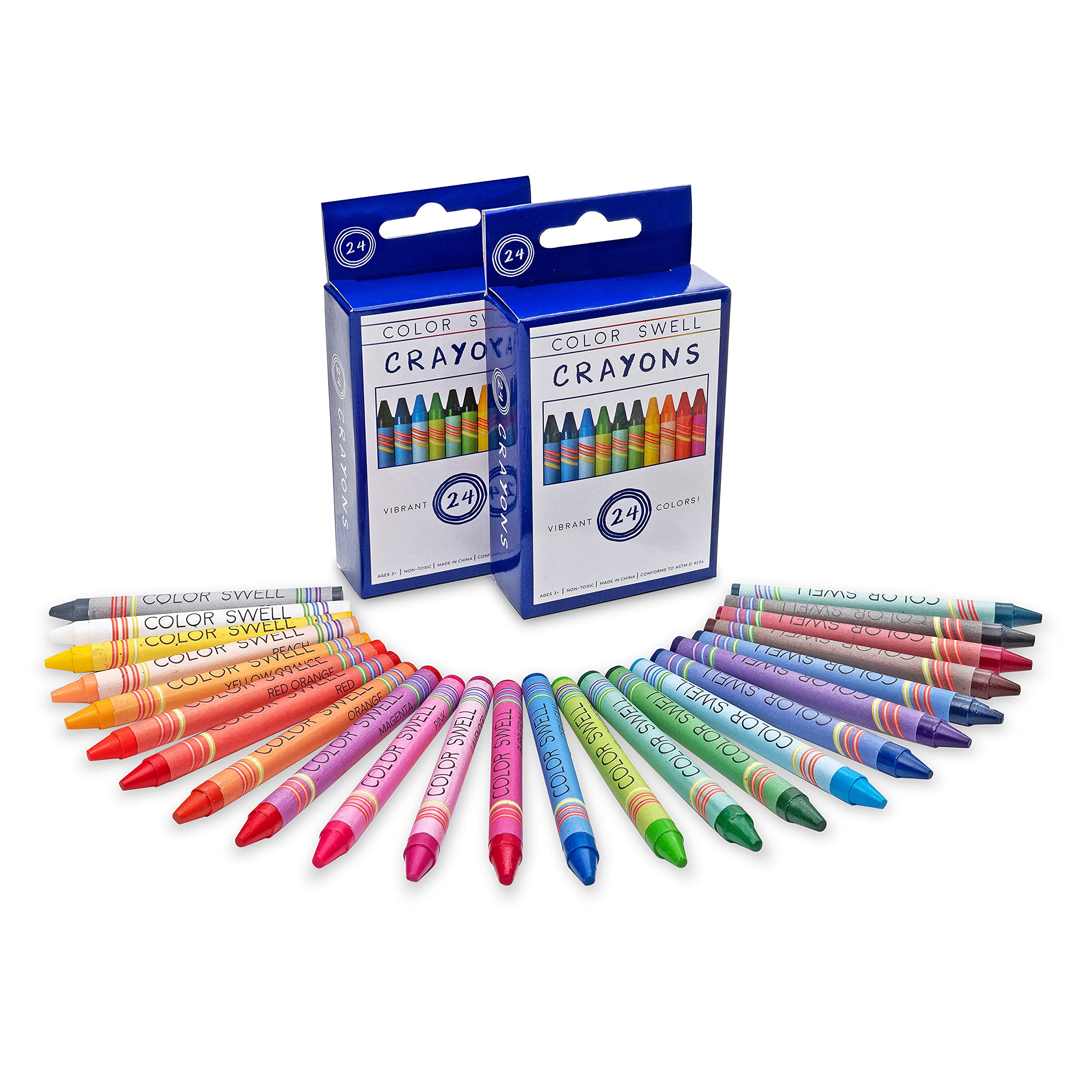 Color Swell Bulk Crayon Pack - 18 Boxes of 24 Vibrant Teacher-Quality Crayons for Classroom & Art Projects - Bulk Crayons for Kids, Students & Teachers - Perfect for School, Homeschooling & Creative Activities