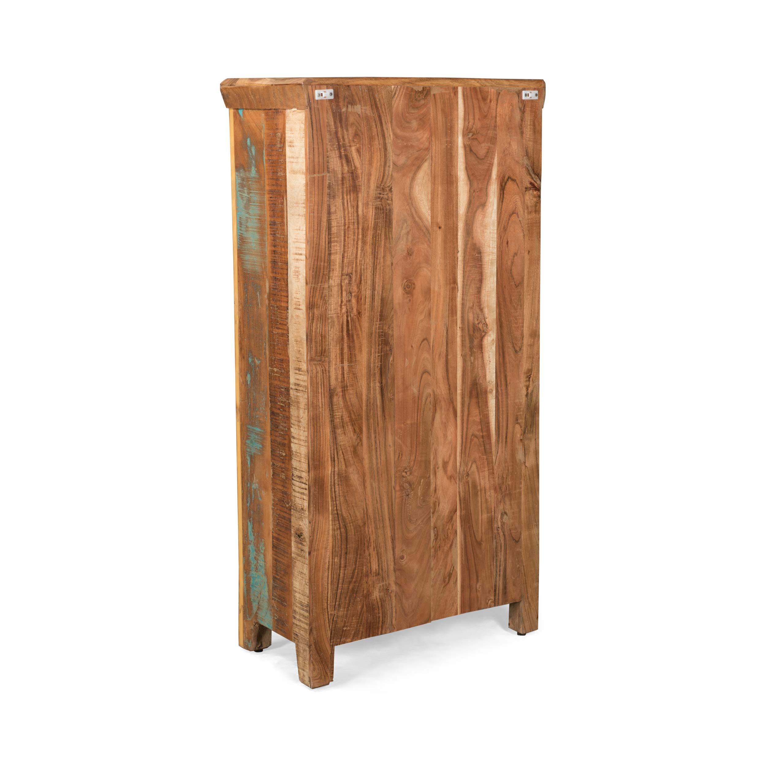 GDFStudio Sandy Wooden Bar Cabinet with Distressed Paint Finish - Rustic Home Bar Furniture for Living Room, Dining Room or Man Cave