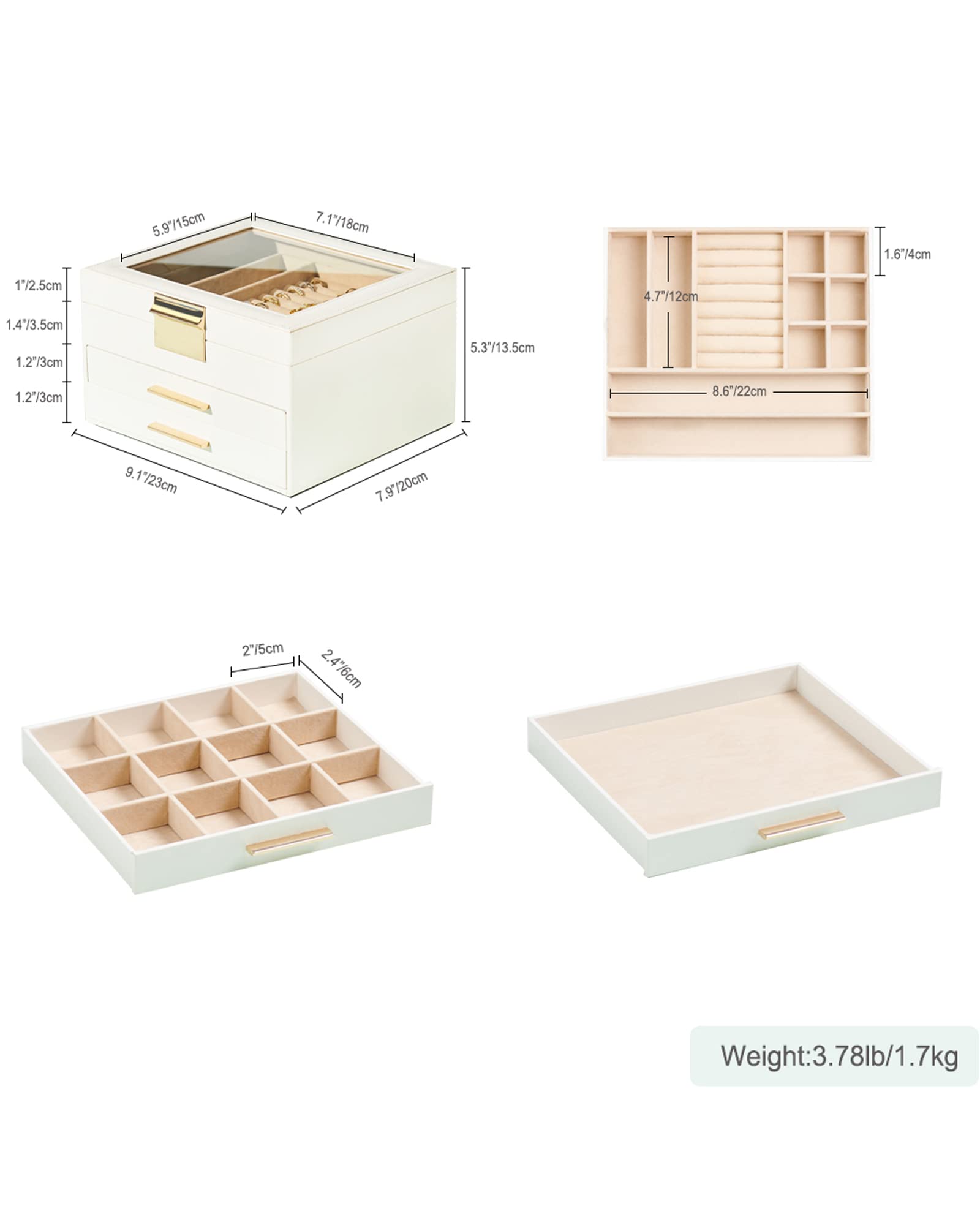 3-Layer Large Jewelry Organizer Box with Clear Top - Earrings, Rings & Necklace Storage for Women | Modern Gift for Women, Girls & Mom | Perfect for Birthday, Wedding & Travel Accessories Organization (Black)