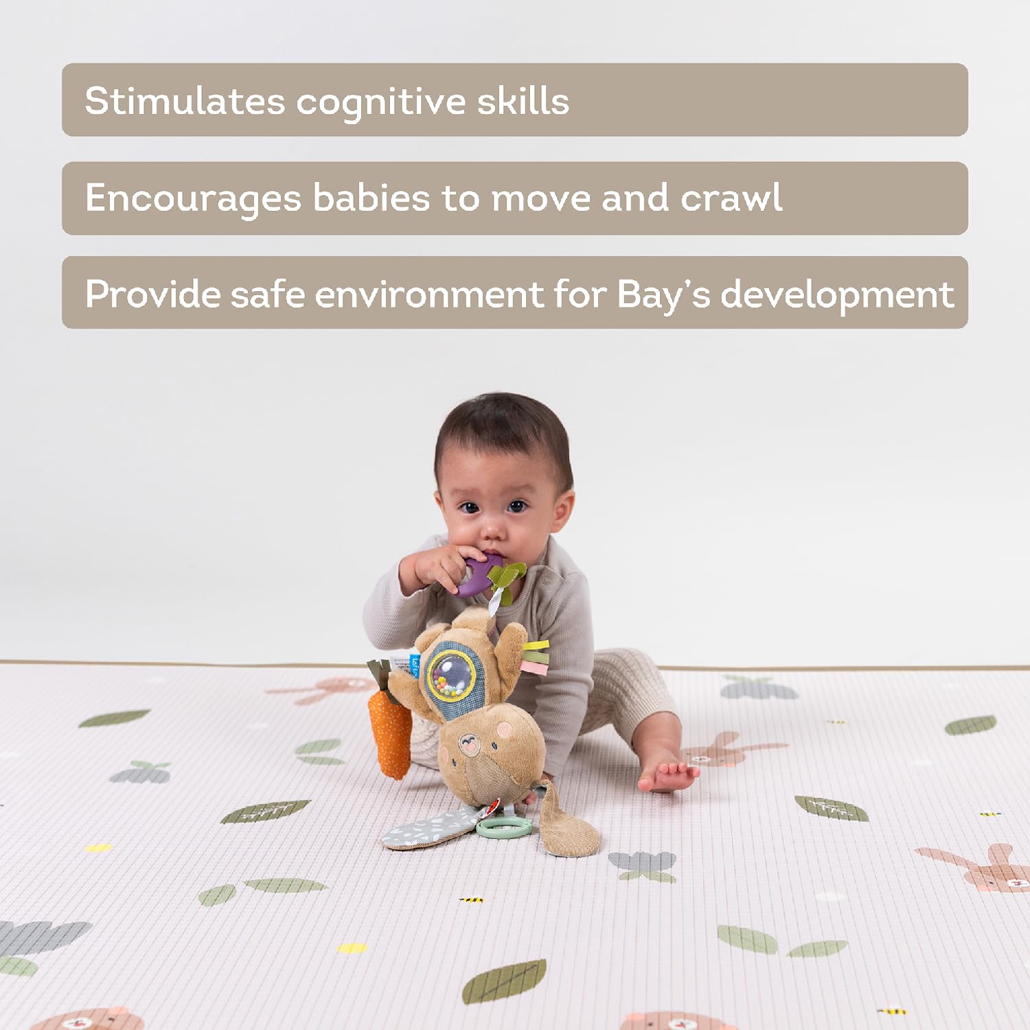 Taf Toys Roll & Play Mat - Soft Baby Playmat for Crawling & Tummy Time - Perfect for Nursery, Daycare & Home Play Areas