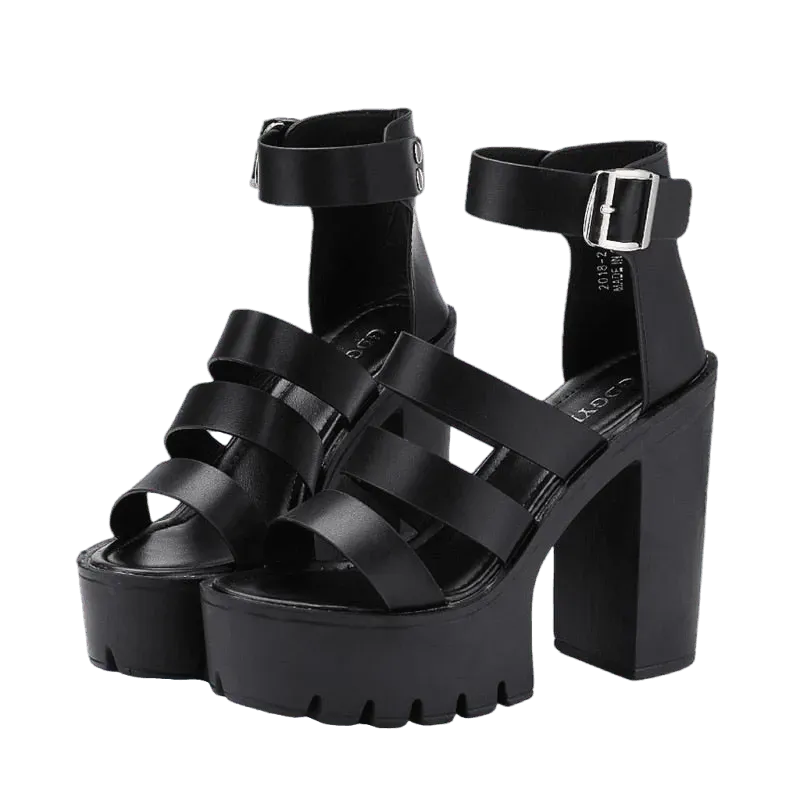 Strappy Platform Heeled Sandals for Women - Comfortable High Block Heel Summer Sandals | Perfect for Weddings, Parties & Beach Vacations