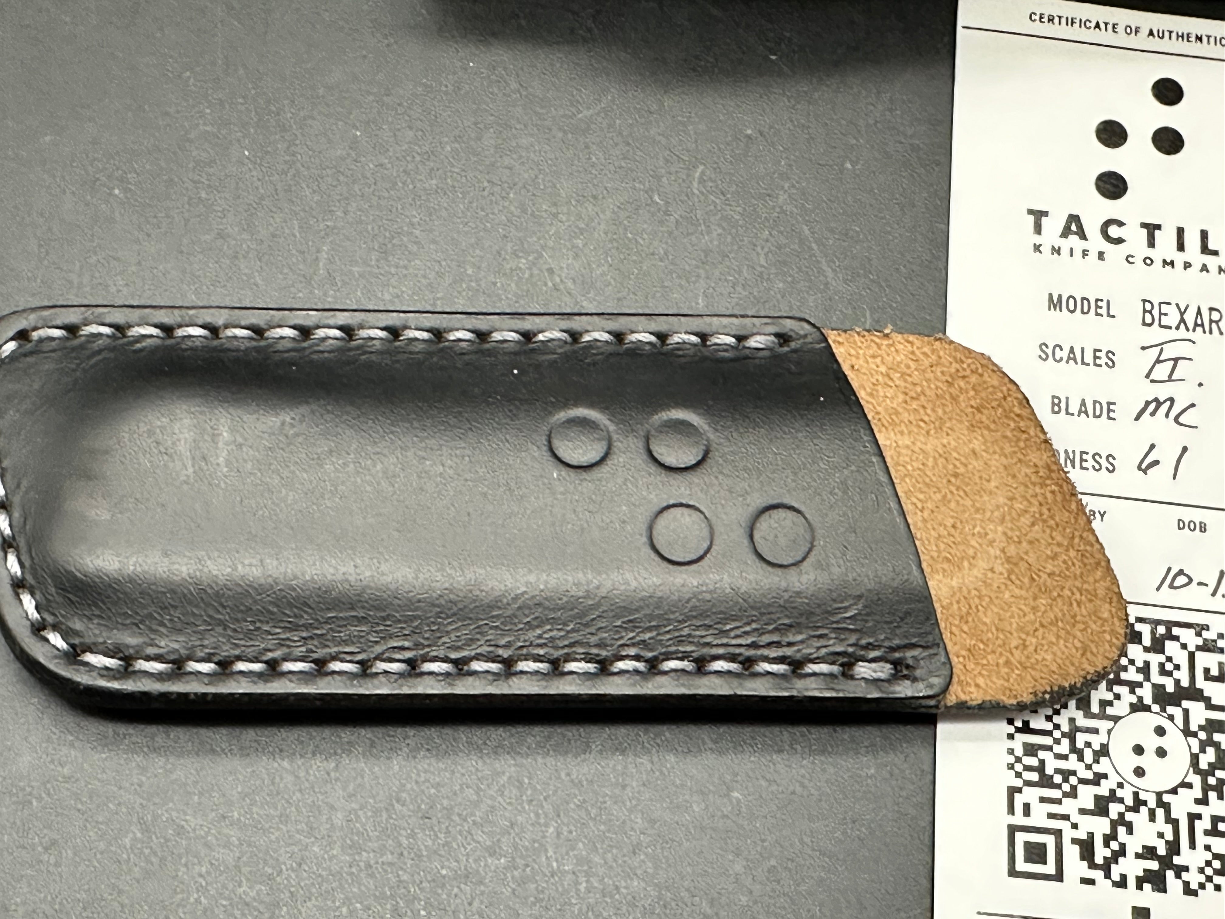 Premium Tactical Bexar Titanium Magnacut Pocket Knife with Leather Slip & Timascus Bead - Perfect for EDC, Outdoor Adventures, and Survival Gear Enthusiasts