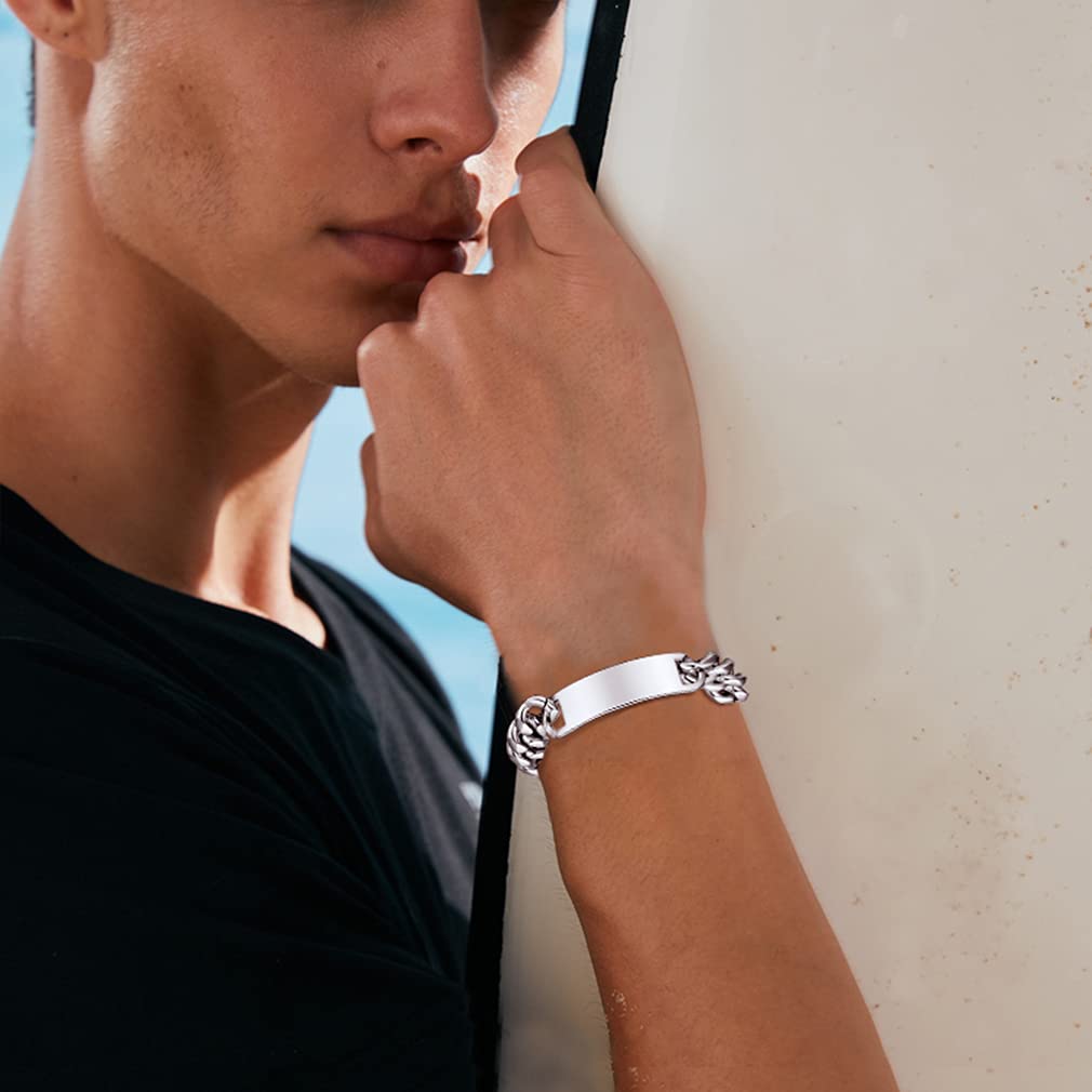 Supcare Personalized Adjustable Bracelet for Men & Women - 316L Stainless Steel Fashion Jewelry Wrist Chain in Silver, Gold & Black - Perfect Gift with Gift Box for Anniversary, Birthday & Valentine's Day