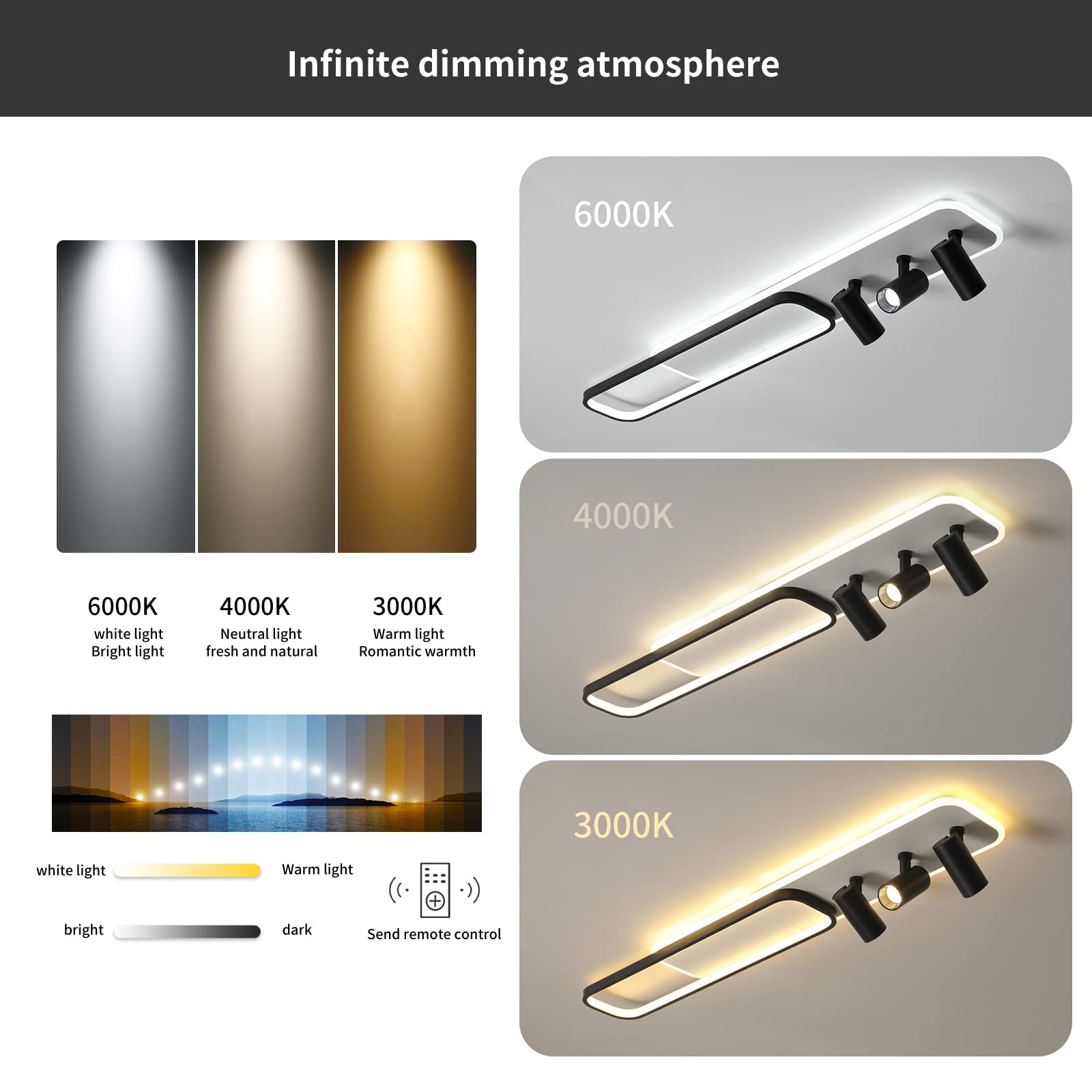 Modern Adjustable Dimmable Ceiling Light with 3 Reflectors - Energy Efficient LED Lighting for Living Room, Bedroom, Kitchen & Dining Room - Perfect for Home Decor and Ambient Lighting