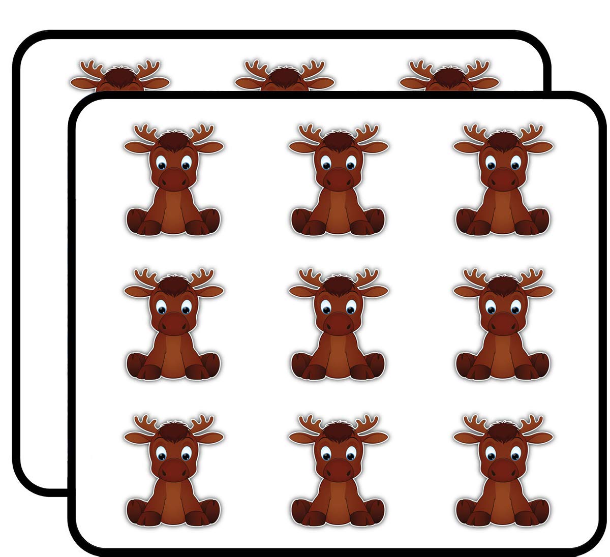 Funny Moose Baby Stickers - 18 Pack 2 Inch Planner & Scrapbooking Decals for Journals, Calendars, DIY Crafts - Perfect for School Projects, Bullet Journals & Gift Wrapping