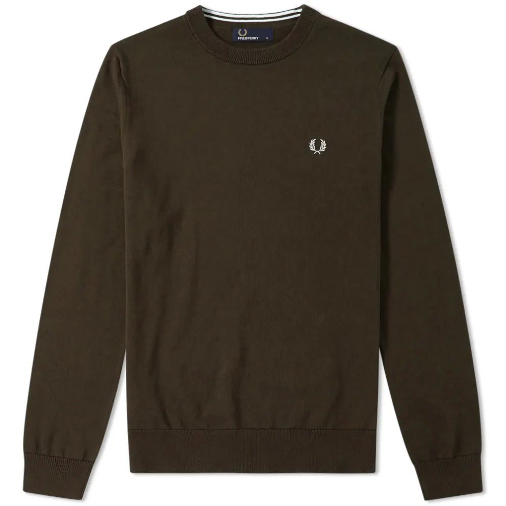 Fred Perry Classic Crew Neck Sweater for Men | Vintage-Inspired Cotton Knitwear | Casual & Smart Office Wear | Perfect for Fall & Winter Outfits