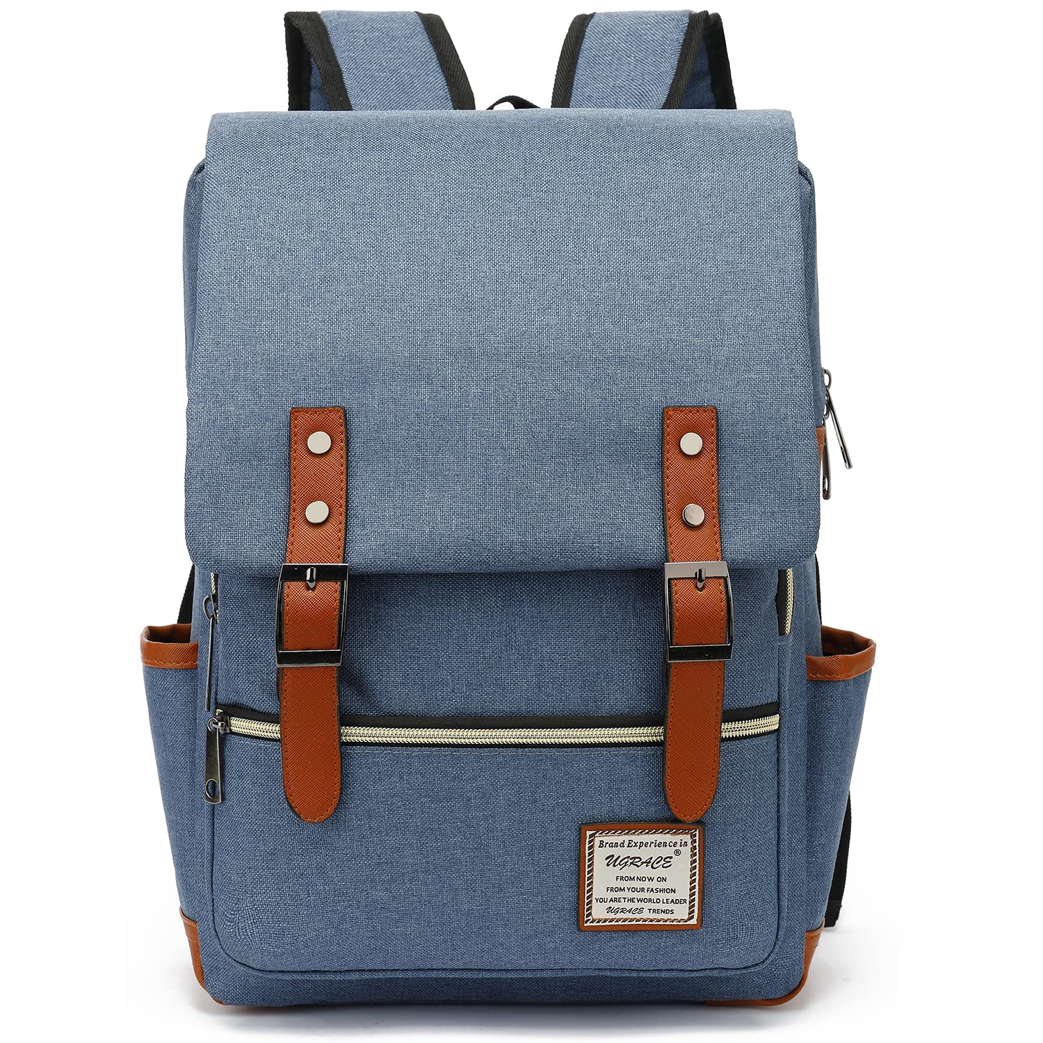 UGRACE Slim Business Laptop Backpack for Men & Women - Water Resistant 15.6 Inch Laptop Bag with USB Charging Port - Perfect for Office, College, Travel & Commuting (Blue)