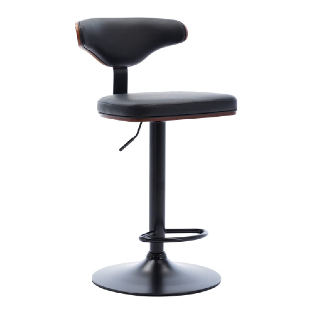 LELAMP Adjustable Swivel Bar Stools Set of 2 - Walnut Bentwood Upholstered Counter Height Stools for Kitchen Island, Breakfast Bar & Home Decor