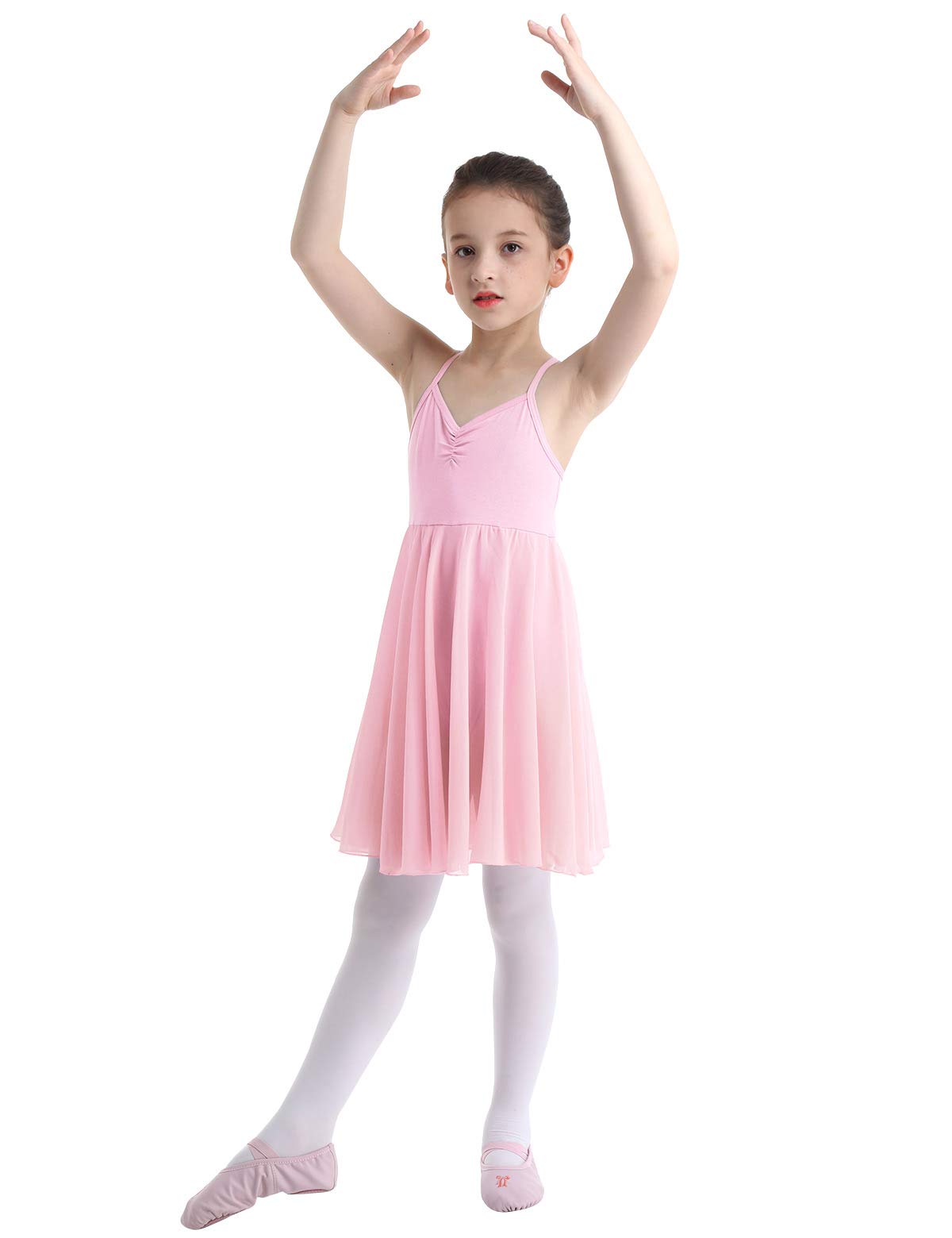 Girls Ballet Leotard with Chiffon Tutu Skirt - Dance Camisole Gymnastic Dress for Kids - Perfect for Ballet, Gymnastics, Recitals & Dance Performances