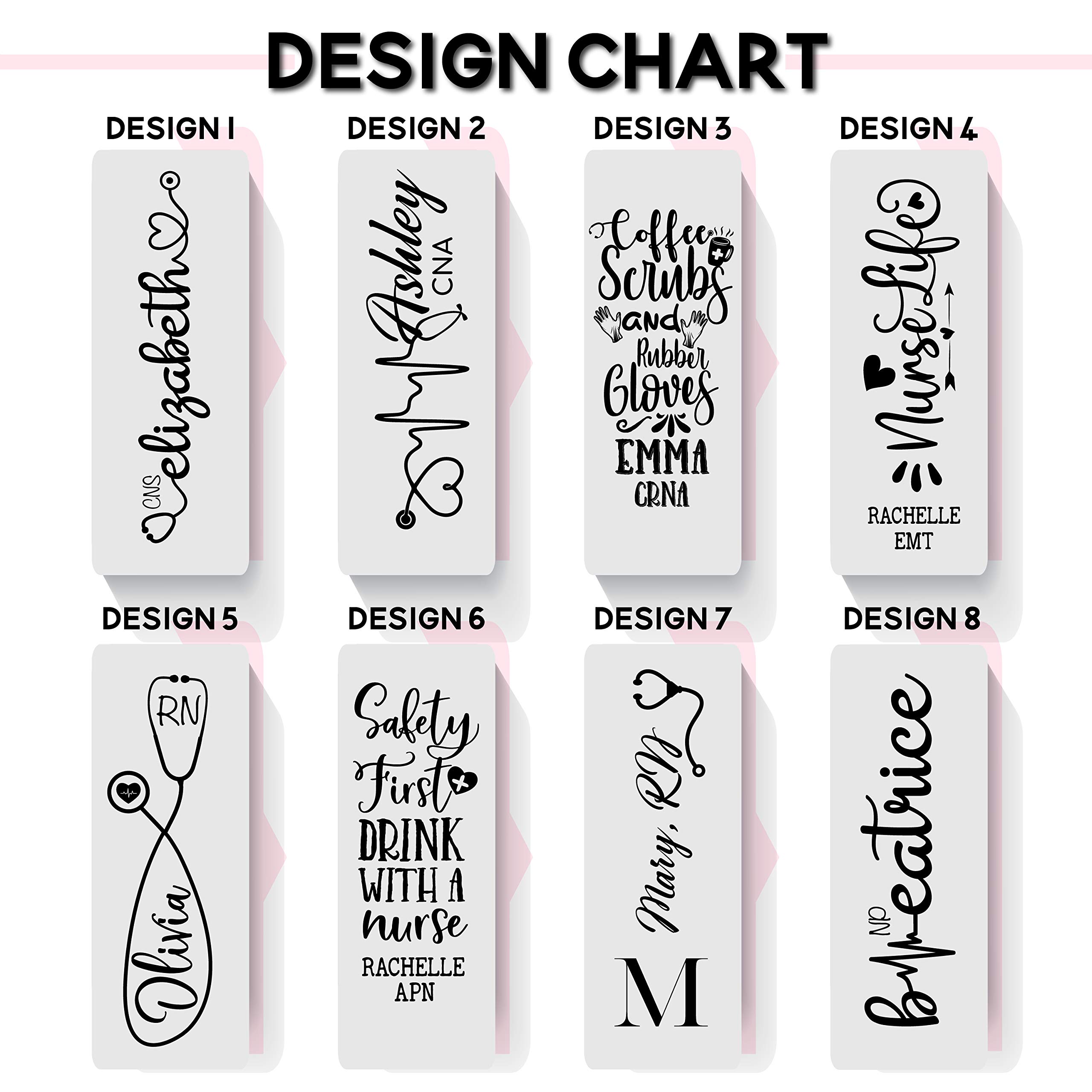 Personalized Nurse Tumbler with Name & Specialty - 20oz Skinny Purple Insulated Cup for Nurses | 8 Unique Designs w/Cleaning Brush | Perfect Nurse Gift for Graduation, Nurse Day, Birthday & Appreciation | Great for Hospitals, Clinics & Night Shifts