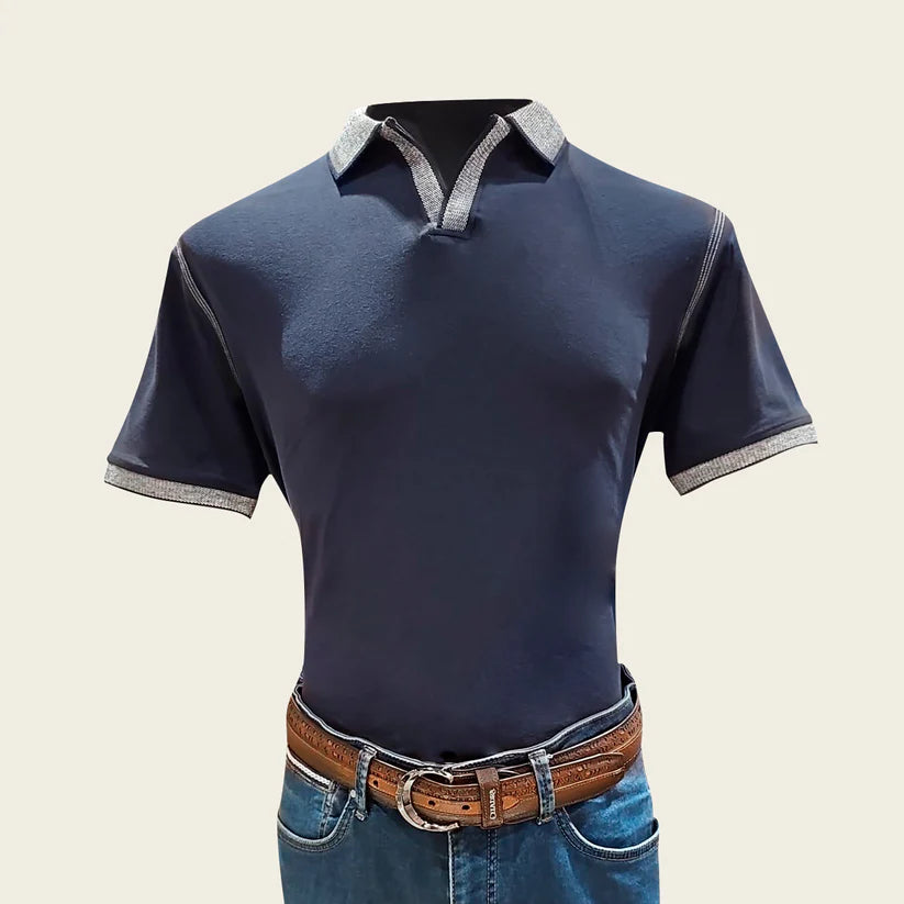 CM0P684 Men's Navy Blue Casual Cotton Shirt - Stylish & Comfortable Fashion Top for Everyday Wear, Work & Outdoor Activities