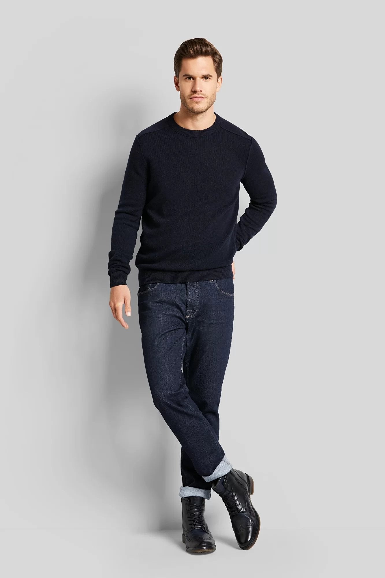 BUGATTI Men's Slim Fit Stretch Denim Jeans - Navy Blue & Classic Denim Wash - Comfortable & Stylish for Casual Wear, Work & Everyday Outfits