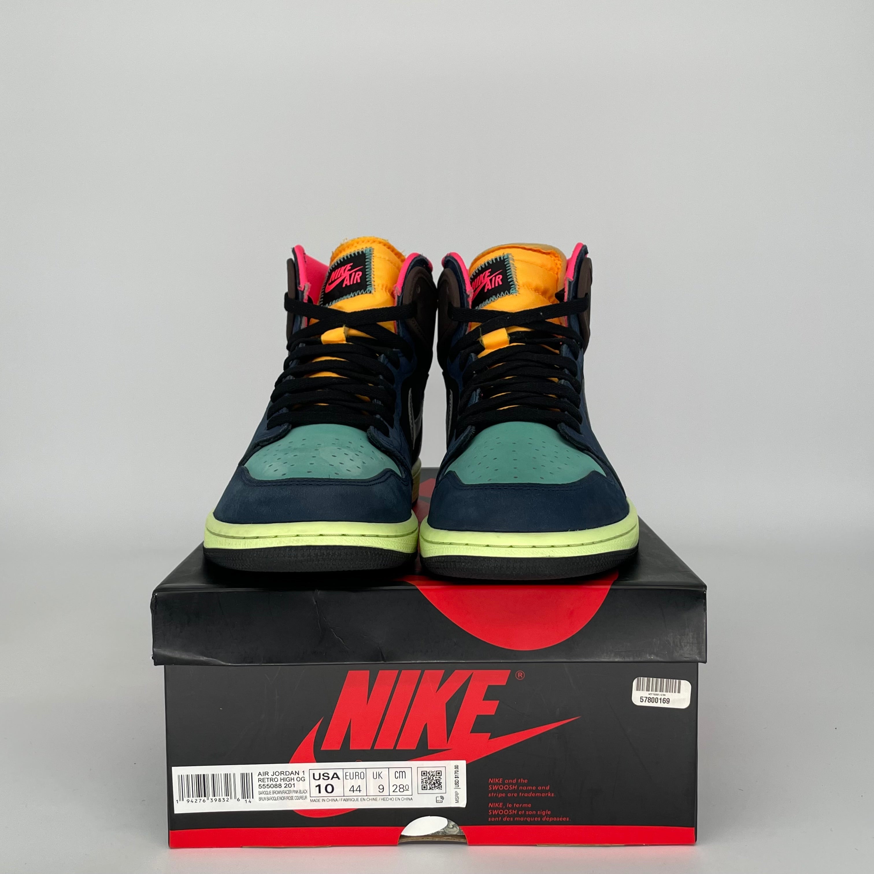 AIR JORDAN 1 BIO HACK Men's Basketball Shoes Size 10 - 555088-201 Retro High OG Style Sneakers for Streetwear & Casual Outfits