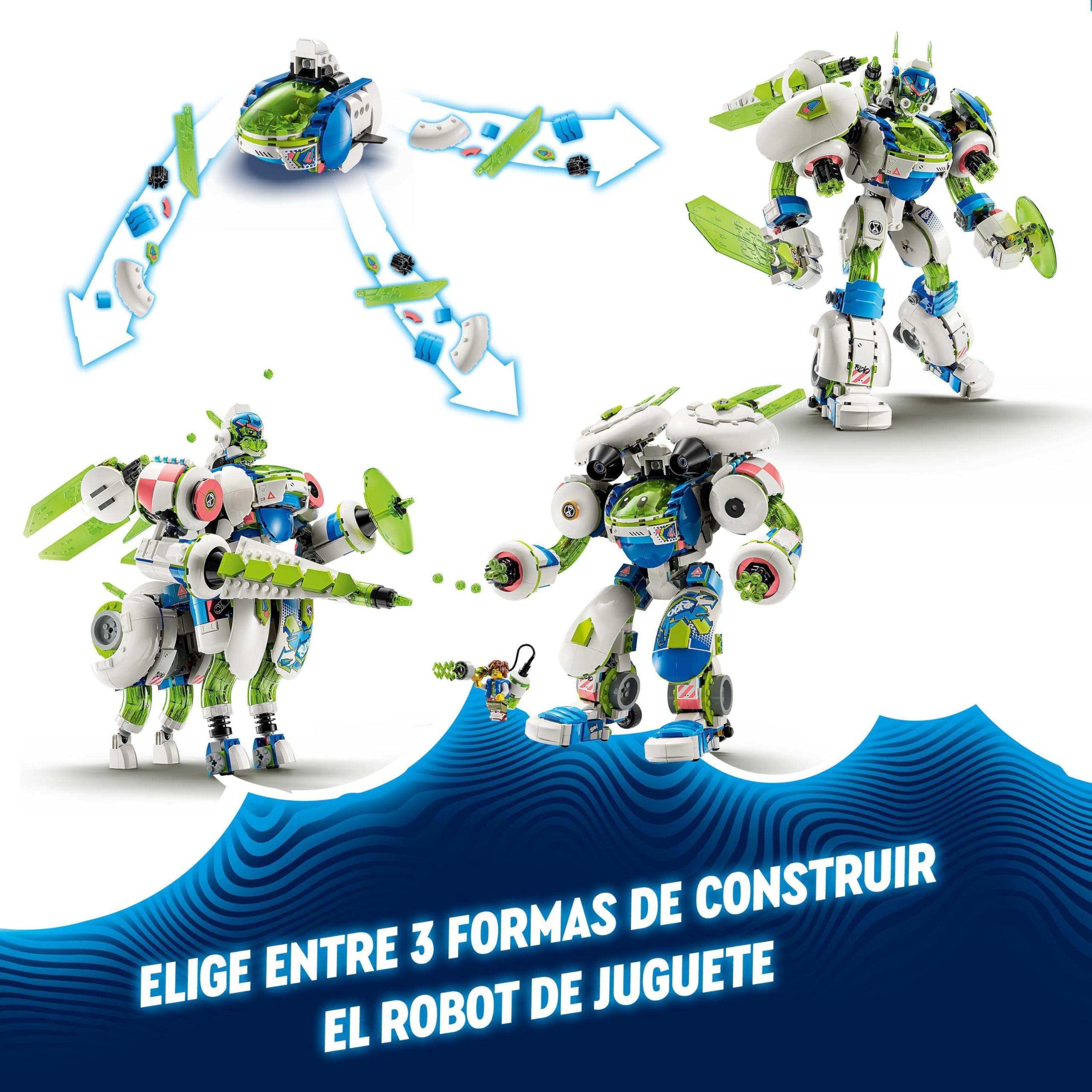 LEGO DREAMZzz 3-in-1 Building Toy Set - Mateo & Z-Blob Knight Mech Battle Robot & Space Shuttle, Creative Construction Kit with 4 Minifigures 71485, STEM Educational Gift for Boys & Girls Ages 10+ | Space Adventure & Robot Battle Play Scenes