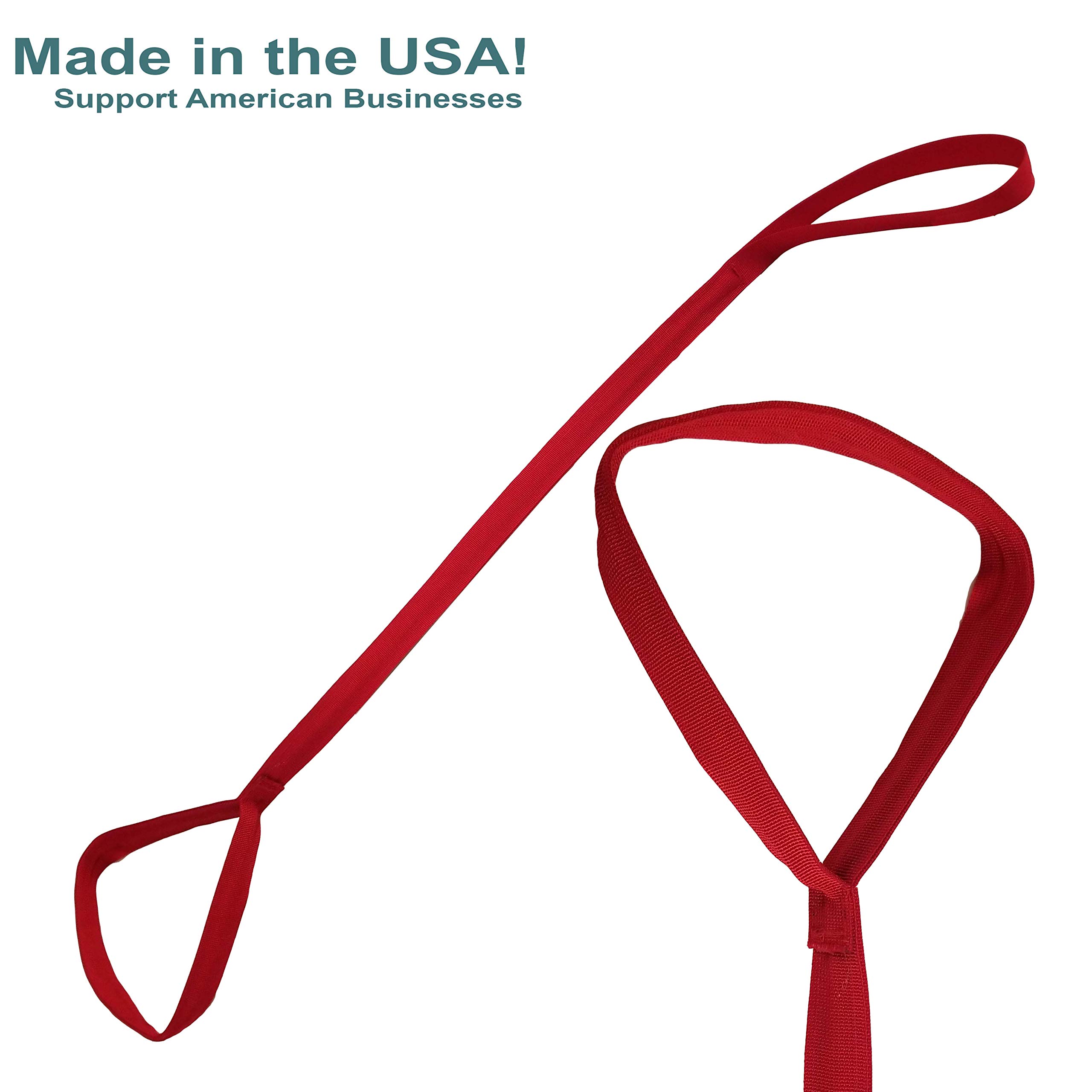 Red Leg Lifter - USA Made Rigid Mobility Aid for Hip Surgery & Physical Therapy - Assist with Wheelchair Transfers & Bed Lifting - Ideal for Post-Surgery Recovery & Elderly Care